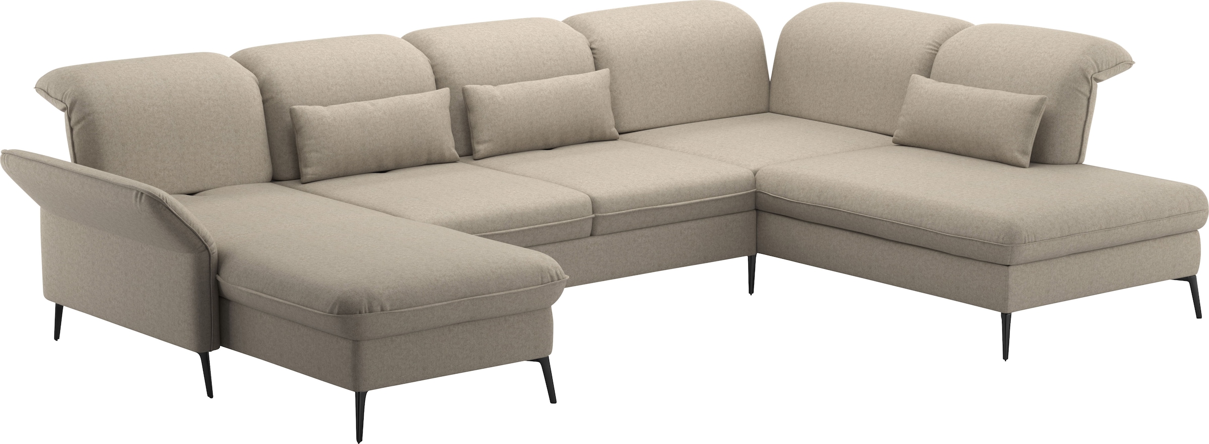 sit&more Wohnlandschaft »Emely, inkl. Sitztiefenverstellung«, wahlweise mit Bettfunktion,Bettkasten,Kopf- & Armteilverstellung