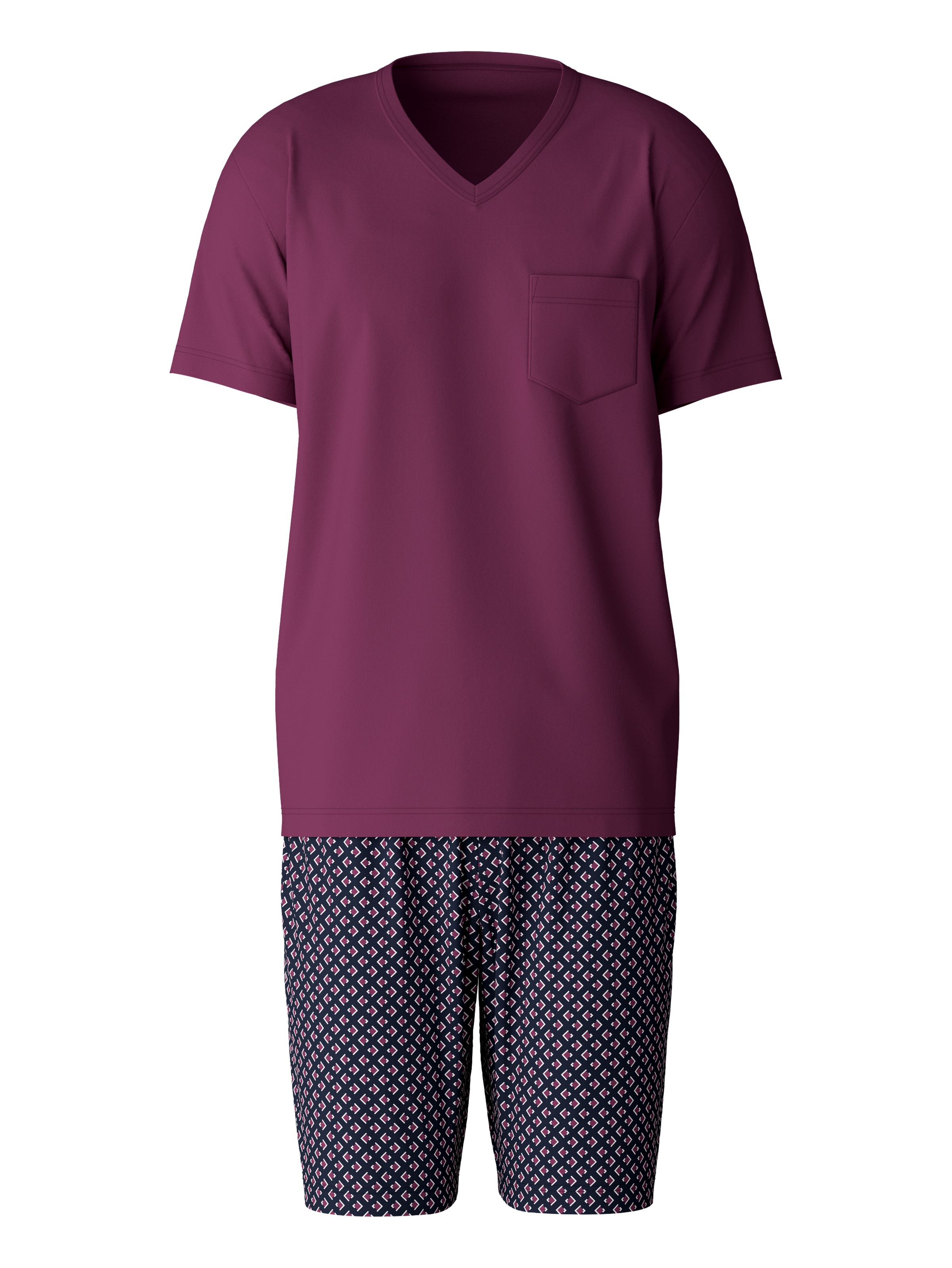 CALIDA Shorty »Relax Streamline«, (Set, 2 tlg.), mit V-Neck und aufgesetzte Brusttasche