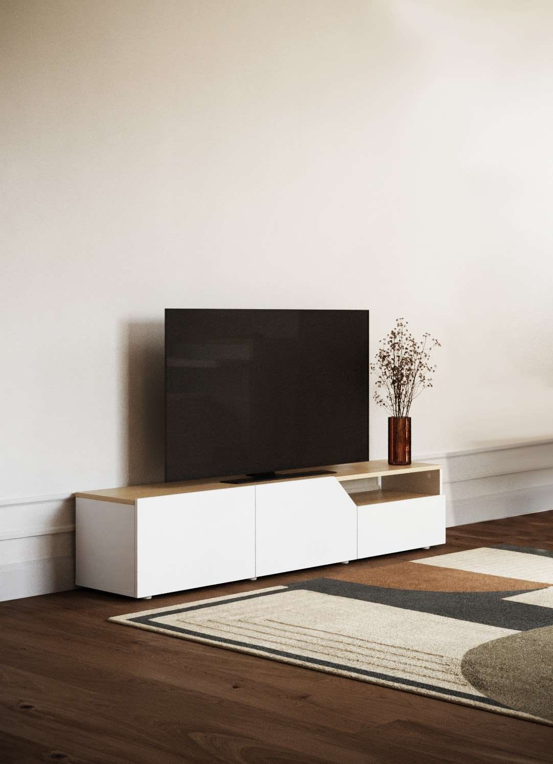 TemaHome TV-Bank »Verone TV Tisch, platsparendes Design, Lowboard,«, praktische Türen, offenes Fach, Breite 180 cm