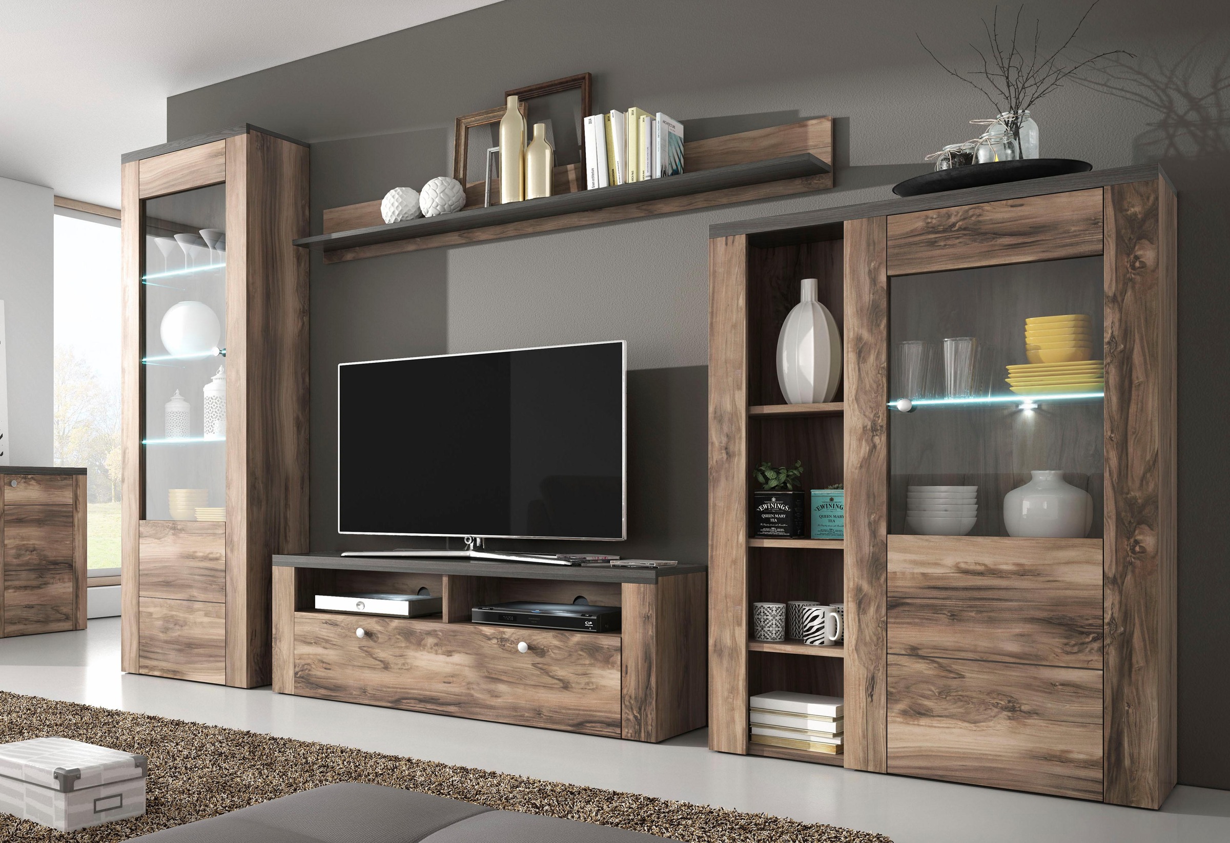 TRENDMANUFAKTUR Wohnwand »Larona«, (Set, 4 tlg.)