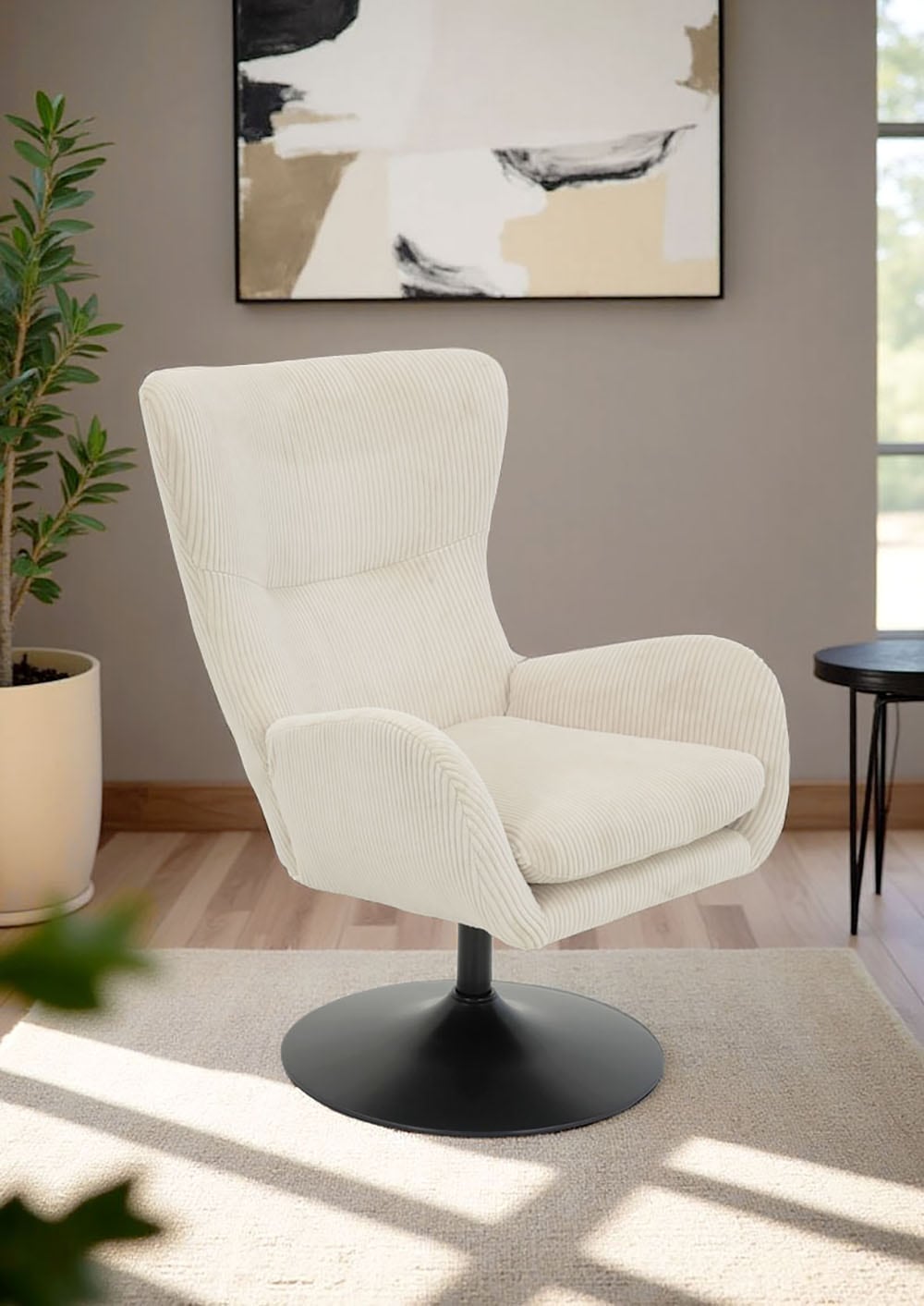 HELA Loungesessel »SAMOS« 1 Stk. tlg. Sessel;drehbar;Trompetengestell;Microfaser Breitcord;Armlehnen