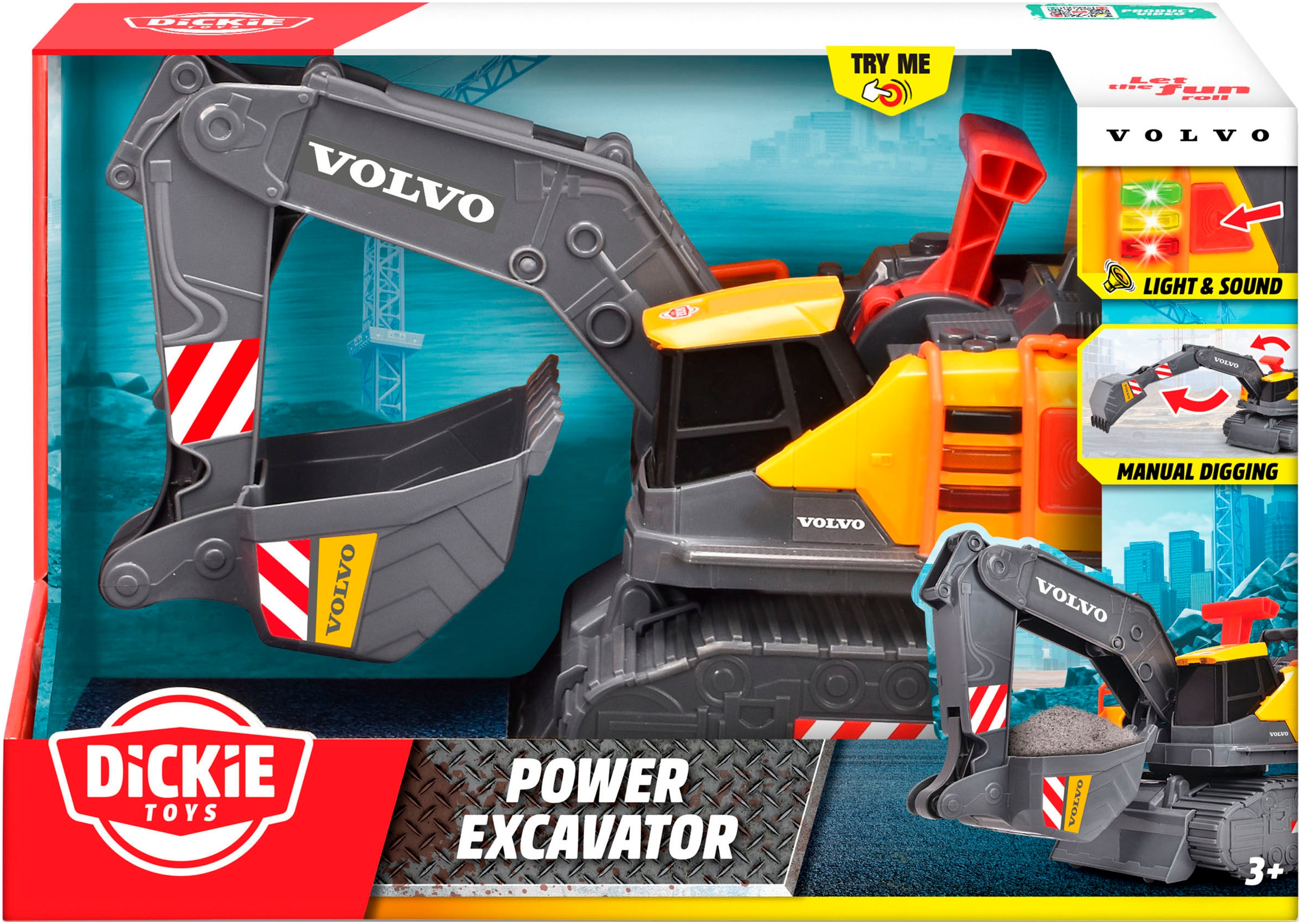 Dickie Toys Spielzeug-Bagger »Volvo Power Excavator« mit Licht und Sound