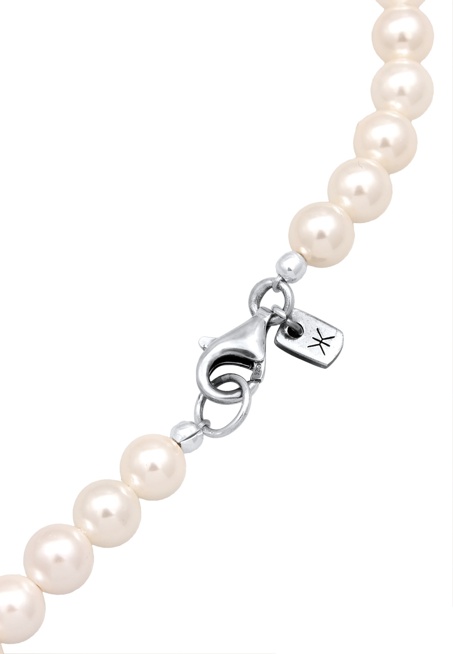 Kuzzoi Silberkette »Halskette Herren Muschelkernperlen Beads 925 Silber«