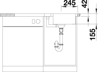 Blanco Küchenspüle »LANTOS 5 S-IF« inklusive 1 Edelstahleinsatz