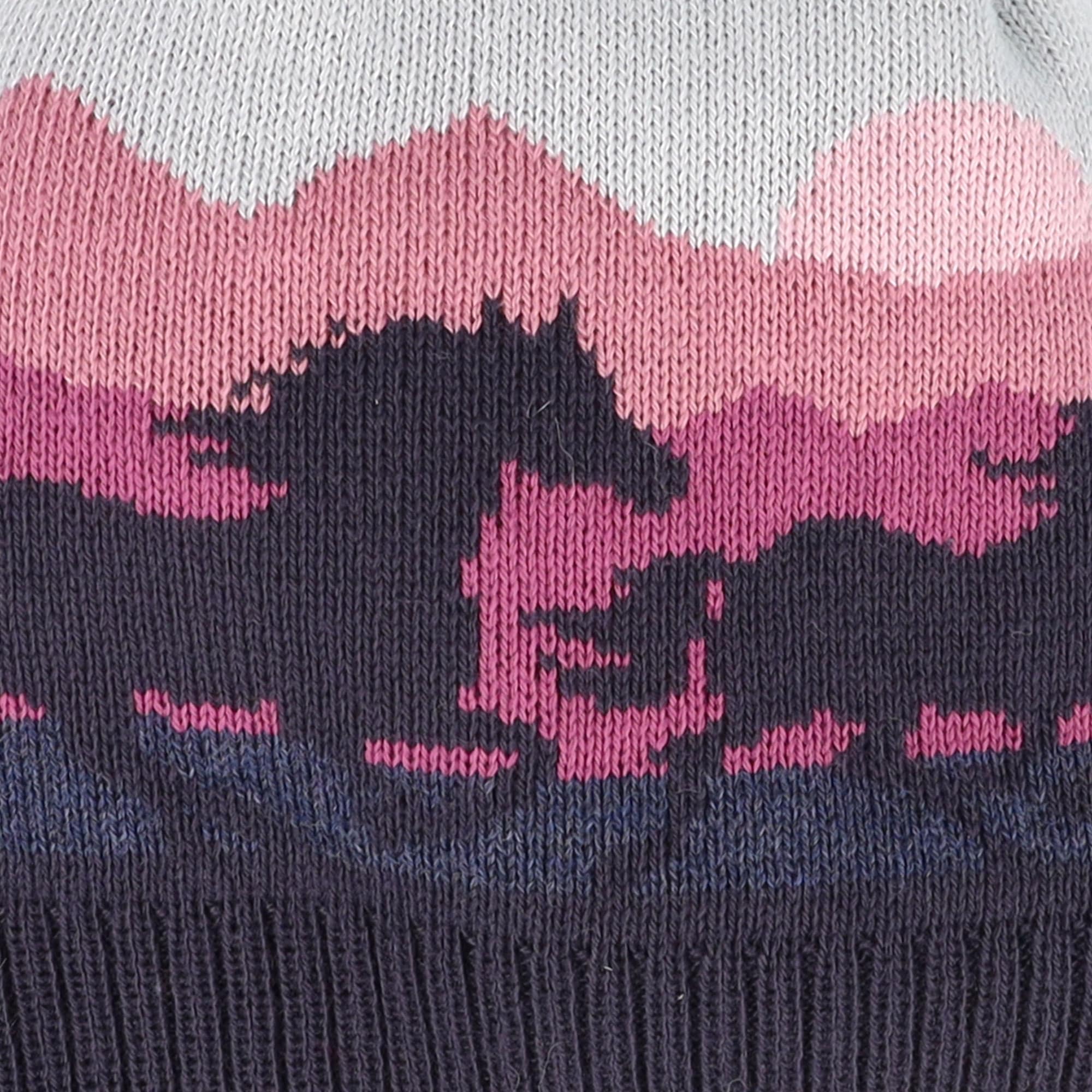 MAXIMO Strickmütze aus Baumwolle, gefüttert, mit Motiv, Farbverlauf