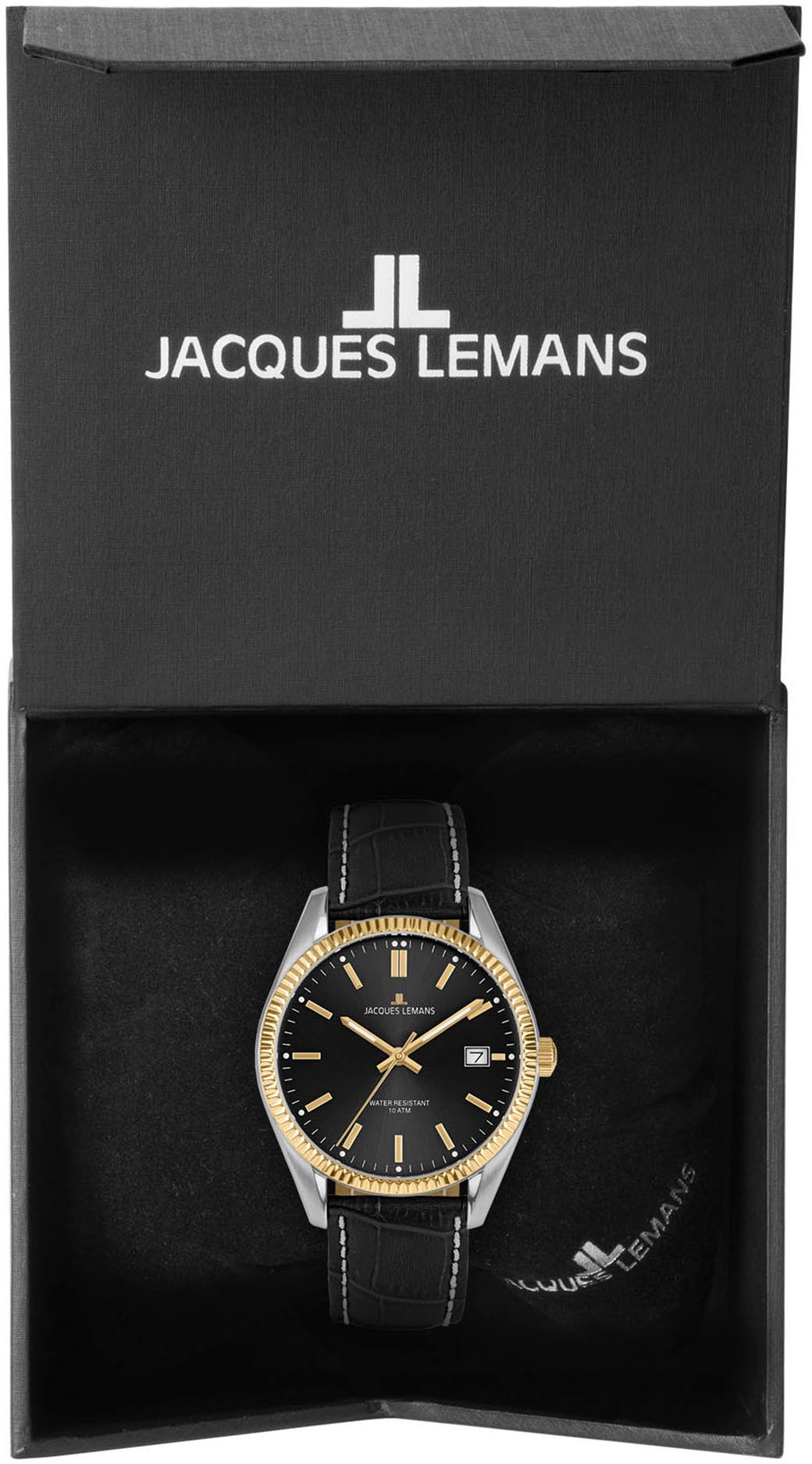 Jacques Lemans Quarzuhr, Armbanduhr, Herrenuhr, Damenuhr, Lederarmband, Datum