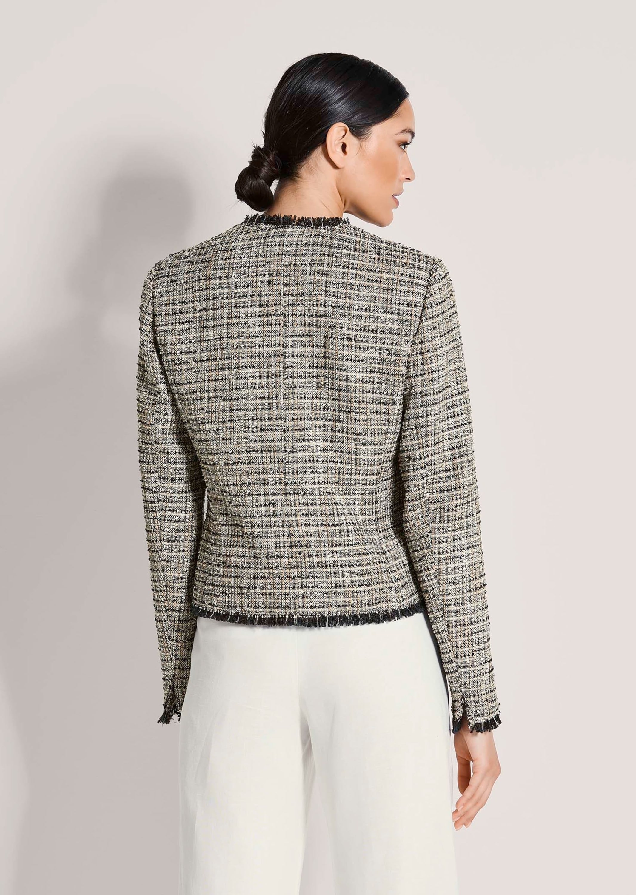 MADELEINE Jackenblazer »Blazer Tweed-Blazer mit Fransendetails« Tweed Blazer mit Fransendetails