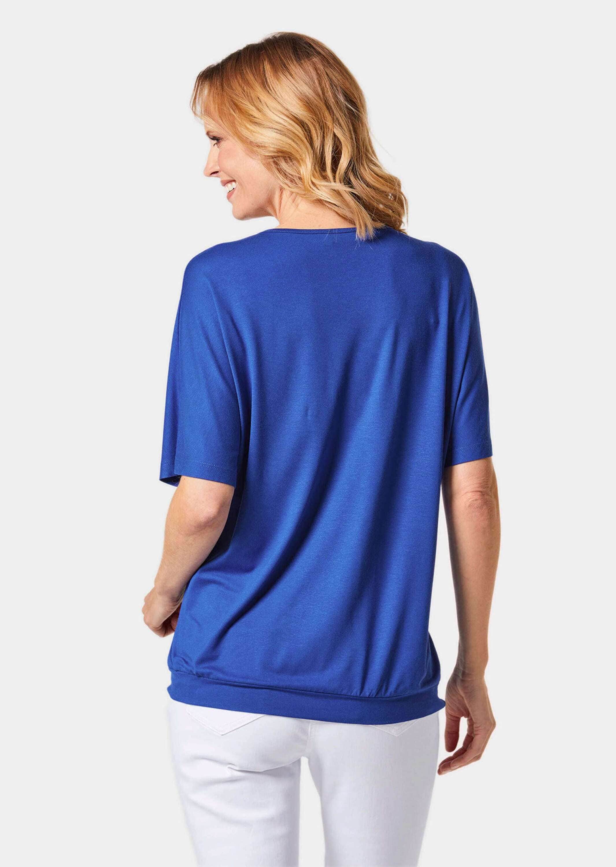 GOLDNER Kurzarmshirt »Kurzgröße Shirt mit Stickerei«