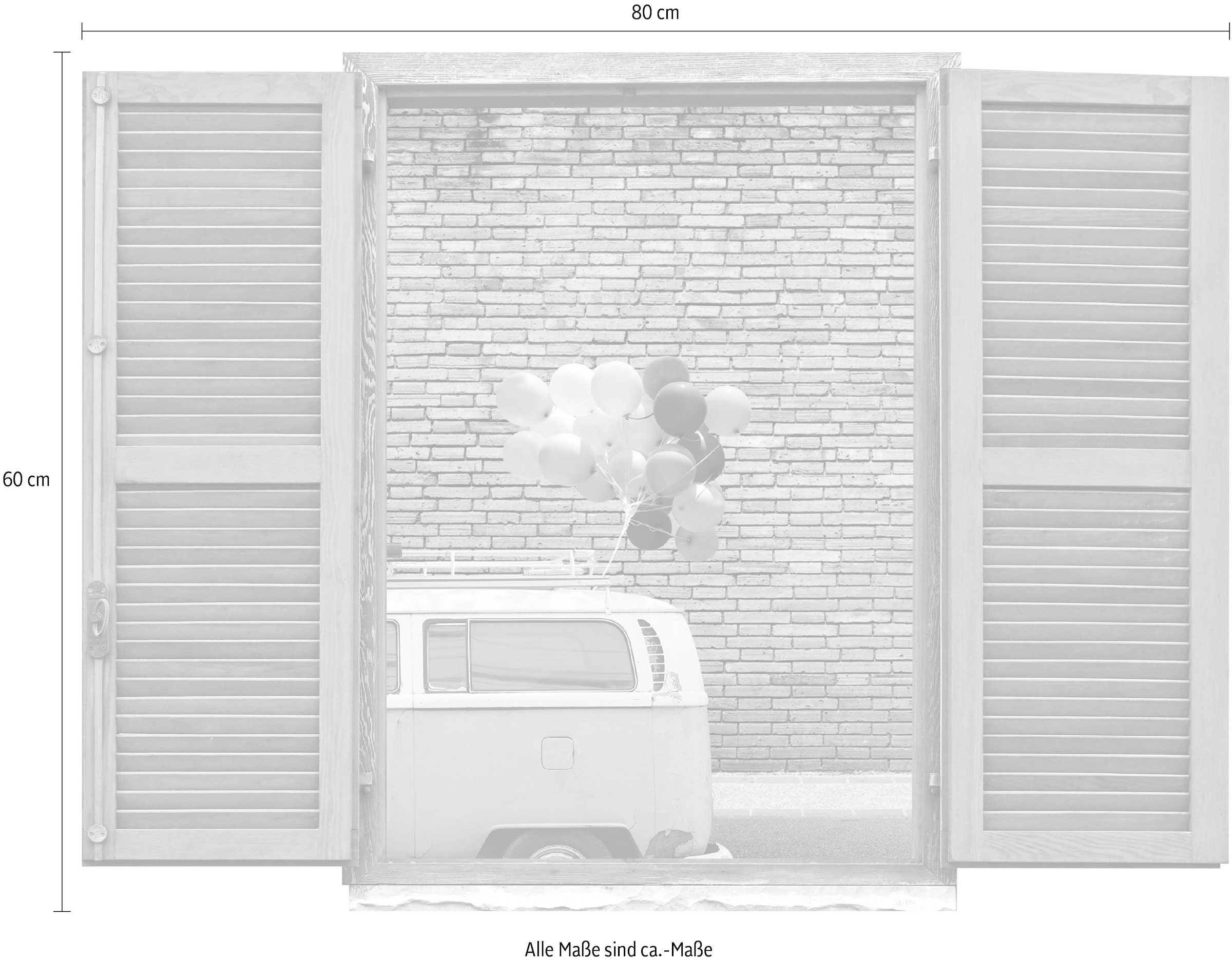 queence Wandtattoo »Hauswand« Wandsticker, Wandbild, selbstklebend, 3D, Fenster