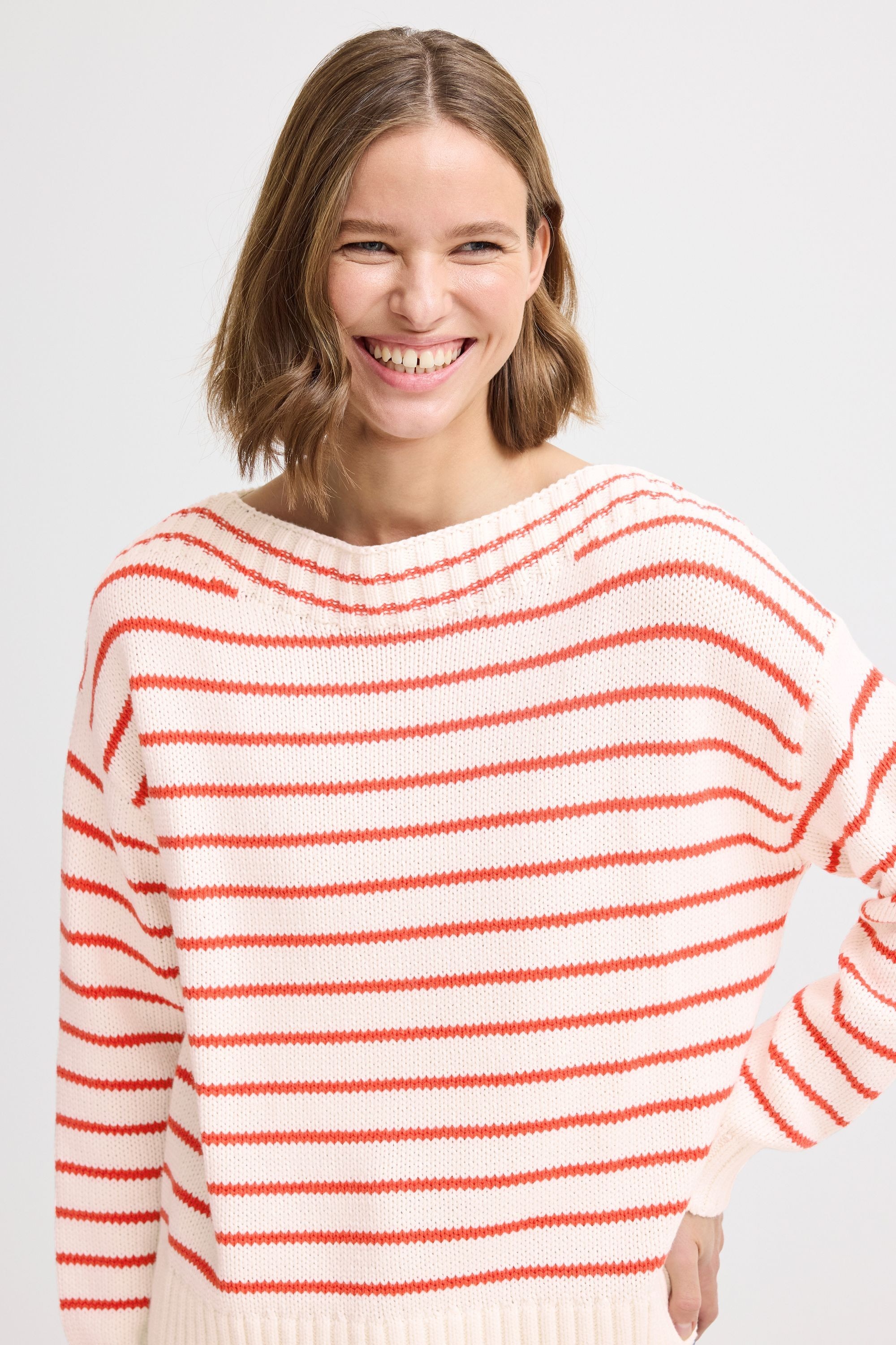 b.young Strickfleece-Pullover »Strickpullover BYNAGLA STRIPED JUMPER -«