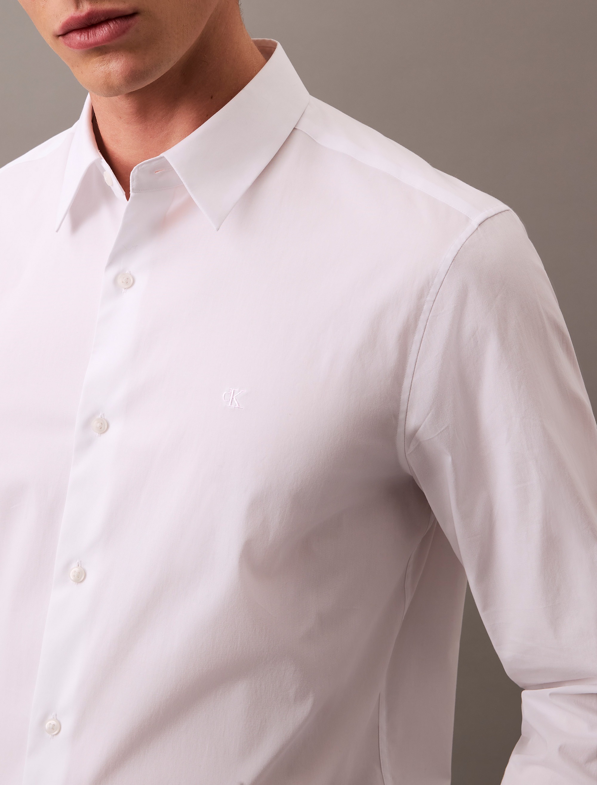 Calvin Klein Businesshemd »LS SOLID STRETCH CLASSIC SHIRT«, mit Kentkragen