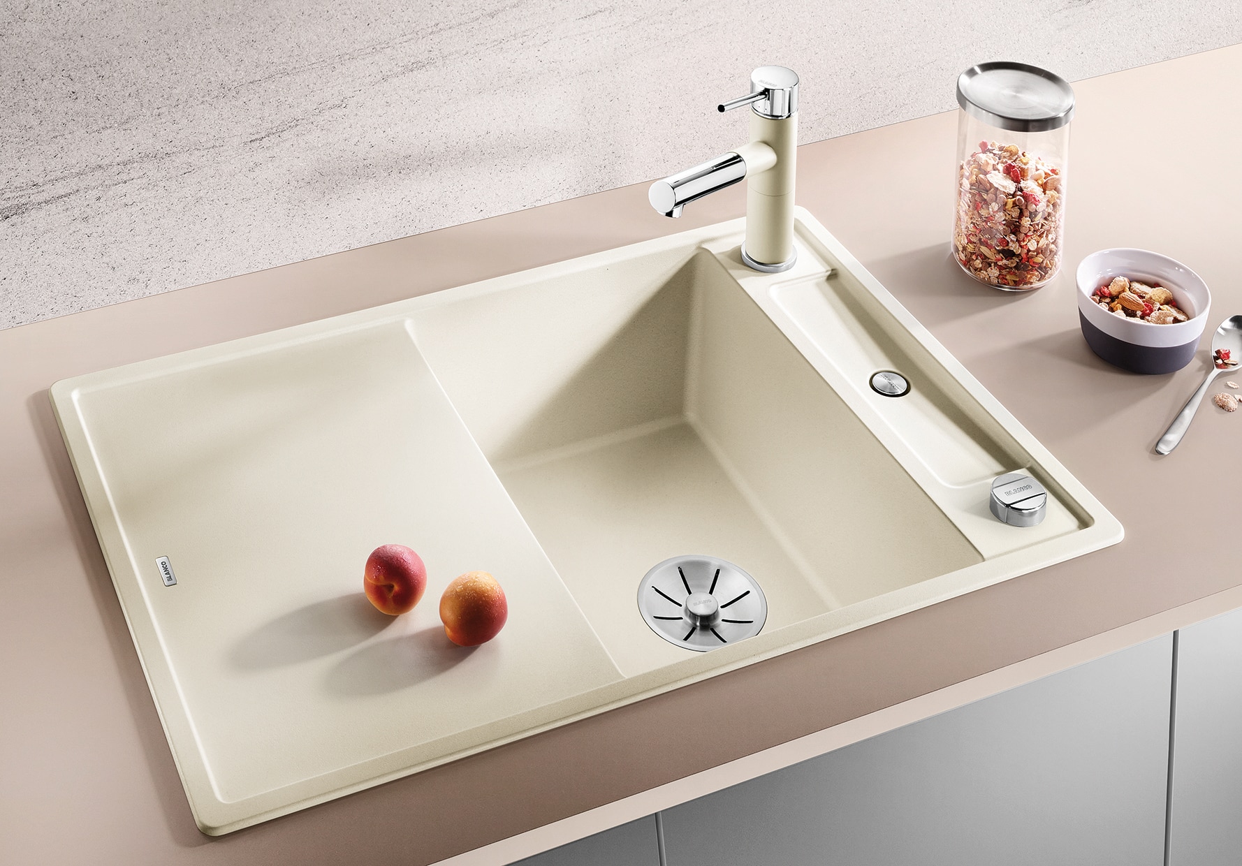 Blanco Granitspüle »AXIA III 45 S« aus SILGRANIT®, inkl. Esche-Compound-Brückenschneidbrett