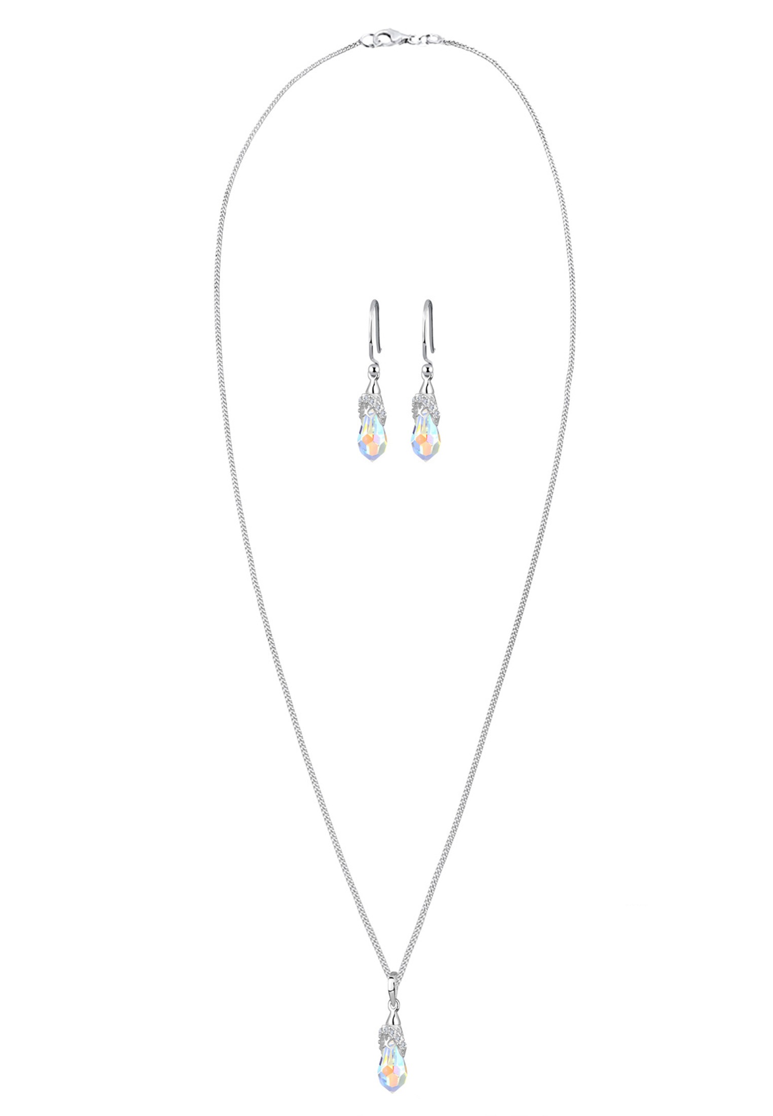 Elli Ohrring und Ketten Set »Schmuckset Tropfen Weiß 925 Sterling Silber, mit Kristallen von Swarovski®«