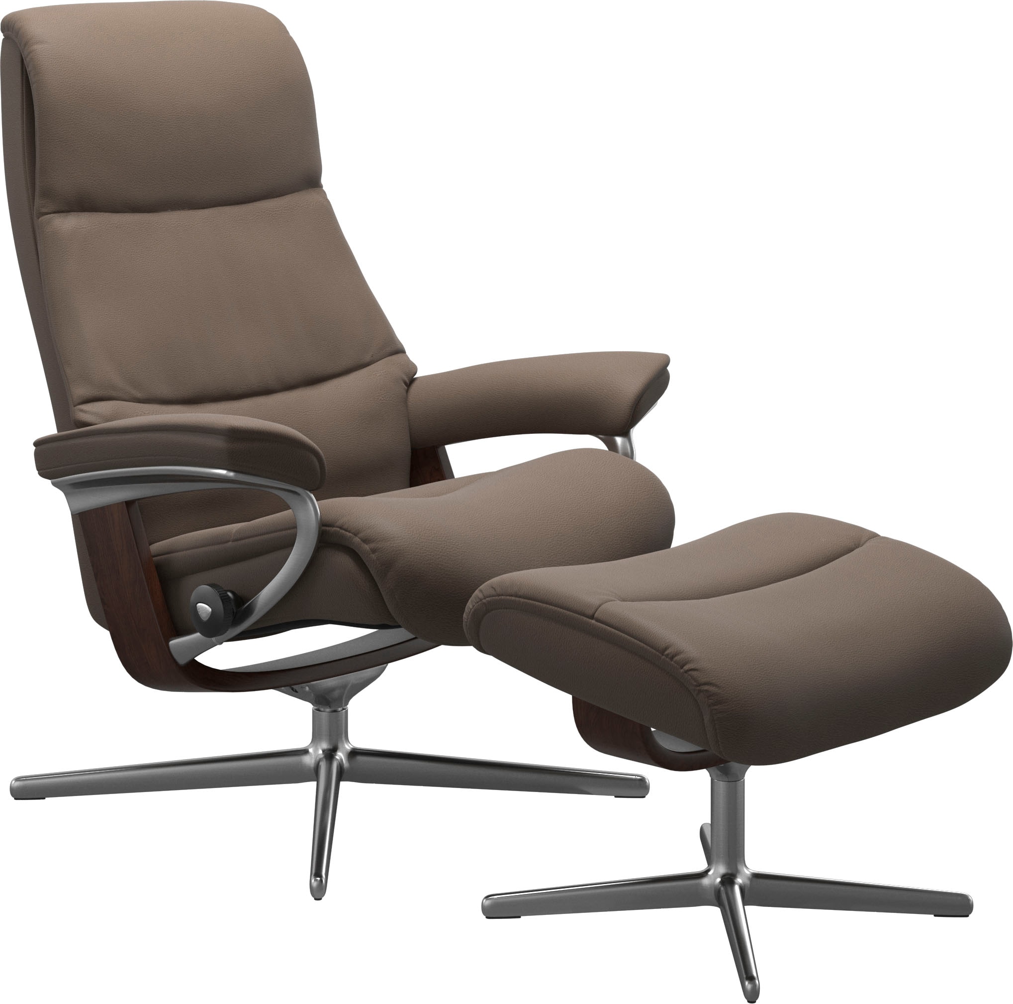 Stressless® Fußhocker »View« mit Cross Base, Größe S, M & L, Holzakzent Braun