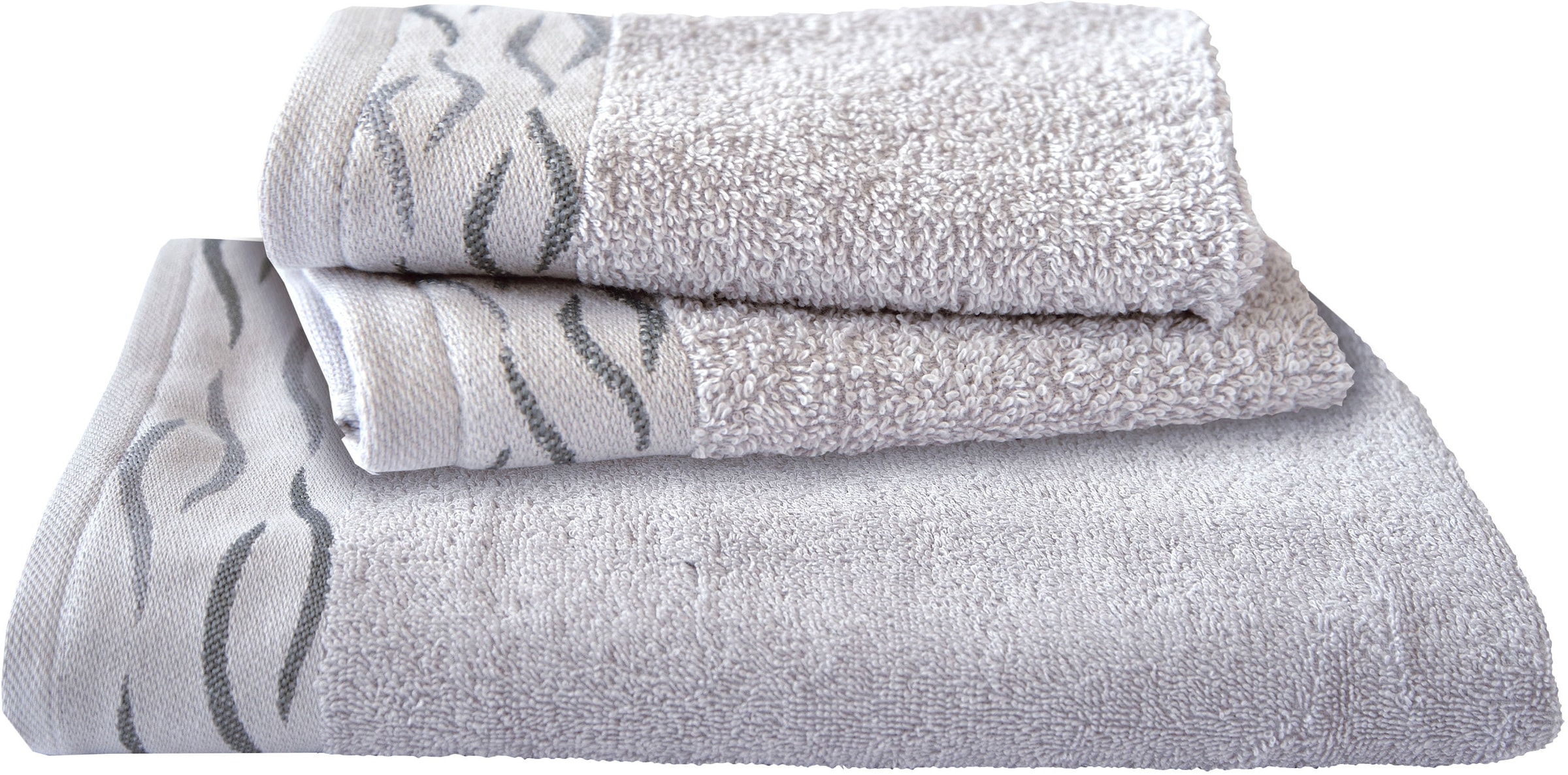 Dyckhoff Handtuch Set »Wave« Set 3 Stk. Frottier mit Jacquard-Bordüre;4 Handtücher (50x100cm), 2 Duschtücher (70x140cm)