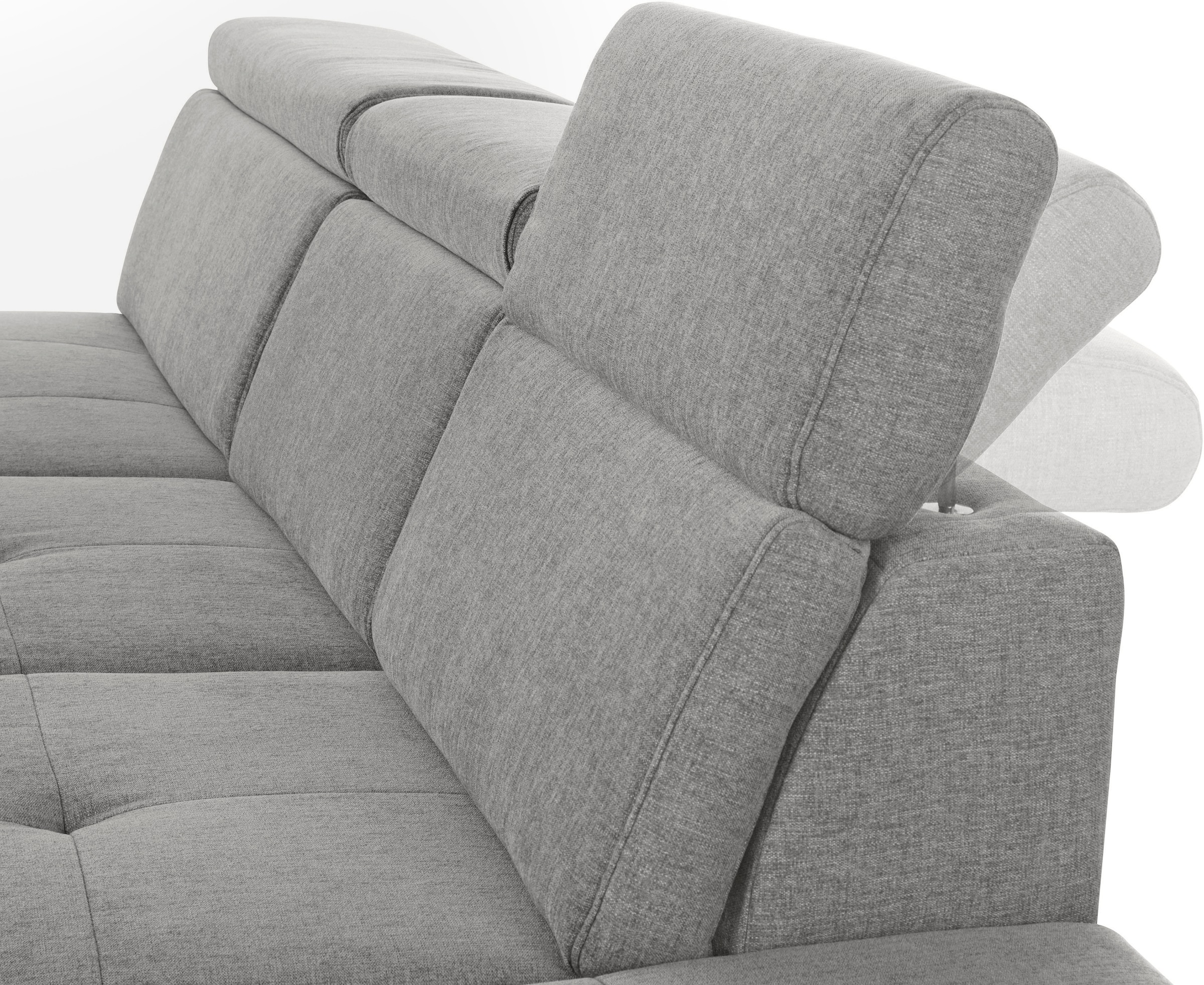 INOSIGN Ecksofa »Cardiz L-Form«, inkl.Kopfteilverstellung und Federkern wahlweise mit Bettfunktion