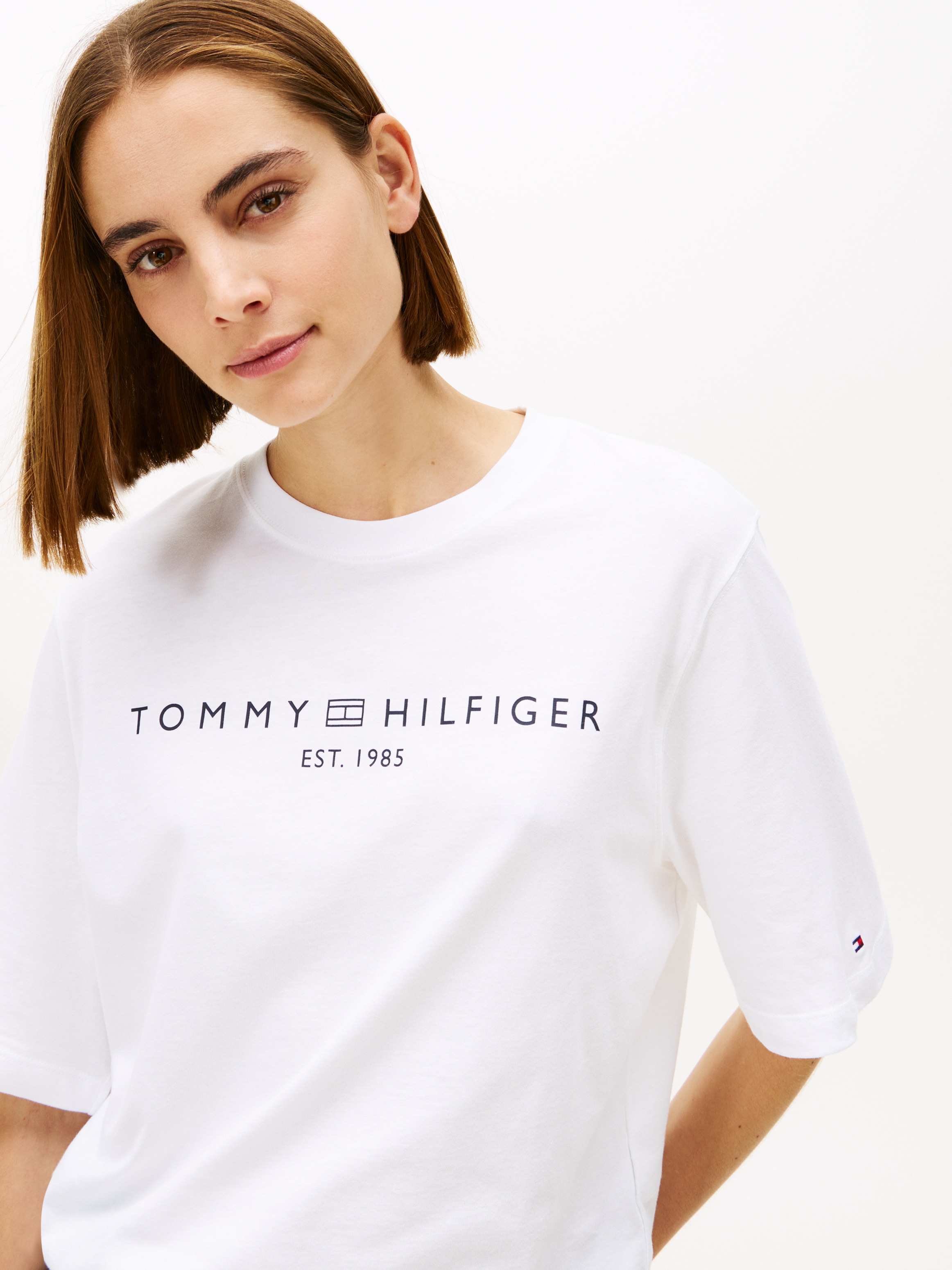 Tommy Hilfiger Langarmshirt »CORP LOGO TRAPEZE C-NK TEE«