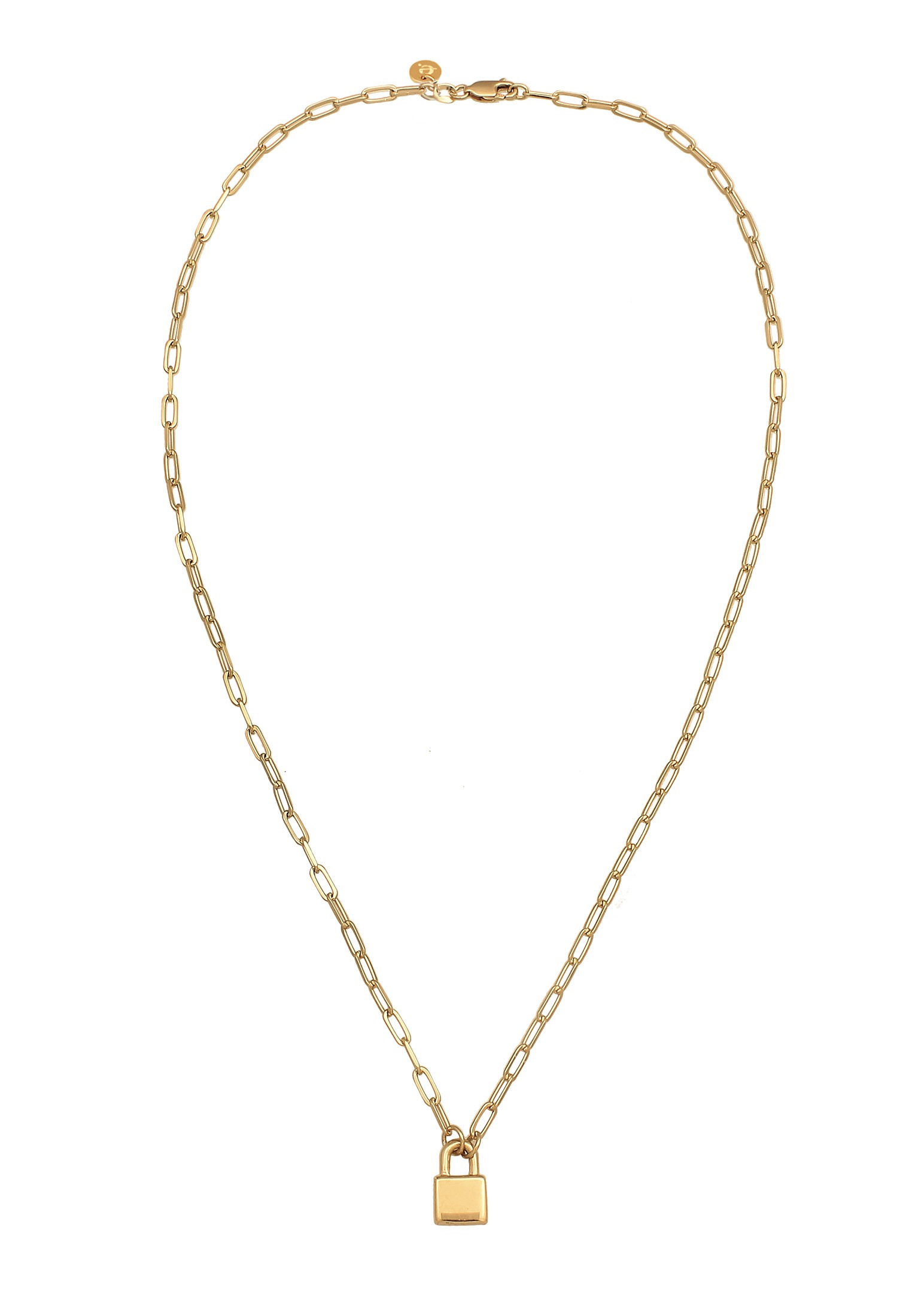 Elli Premium Kette mit Anhänger »Halskette Schloss Liebe Gliederkette Unisex 925er Silber«