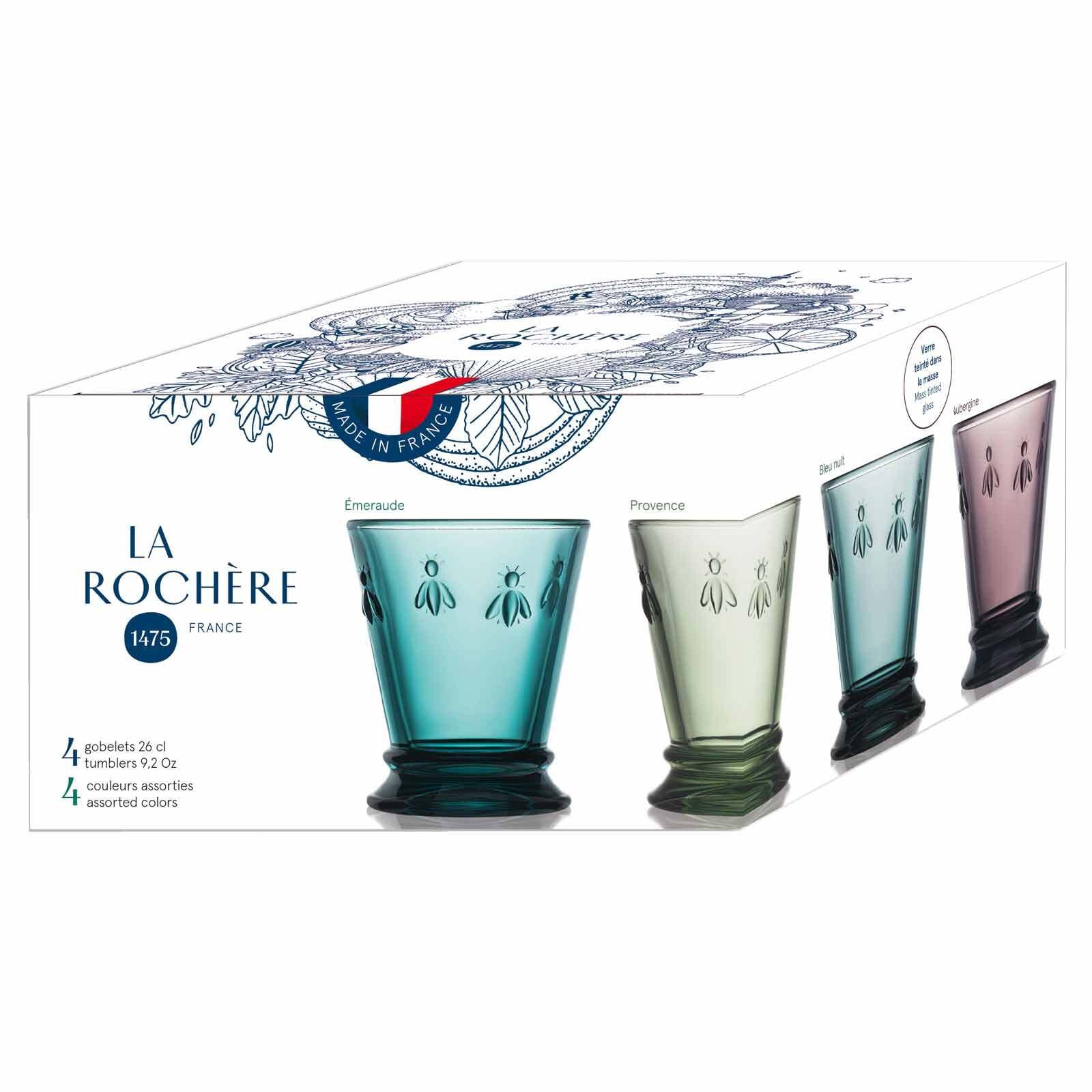 La Rochère France Glas »Wassergläser Biene Abeille 260 ml 4er Set bunt«