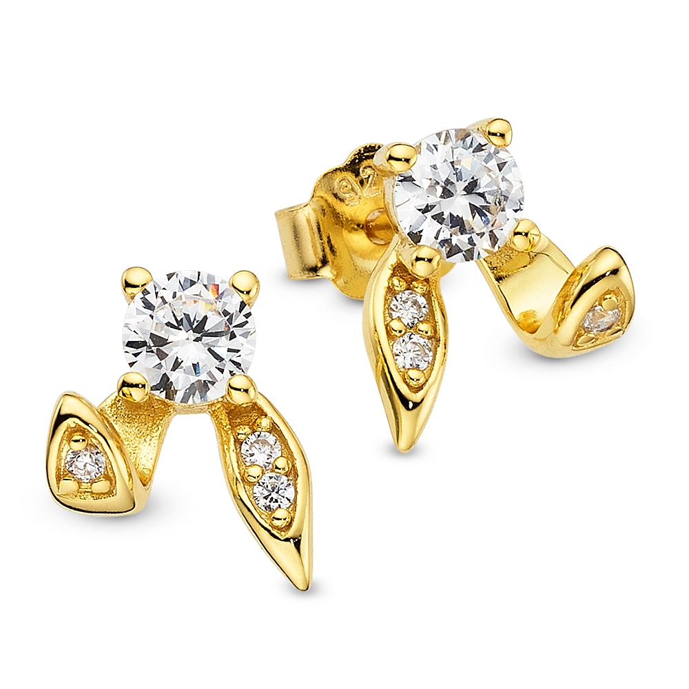 Bruno Banani Paar Ohrstecker »Schmuck Geschenk Ohrschmuck gelbgoldfarben vergoldet Hasenöhrchen« mit Zirkonia (synth.)