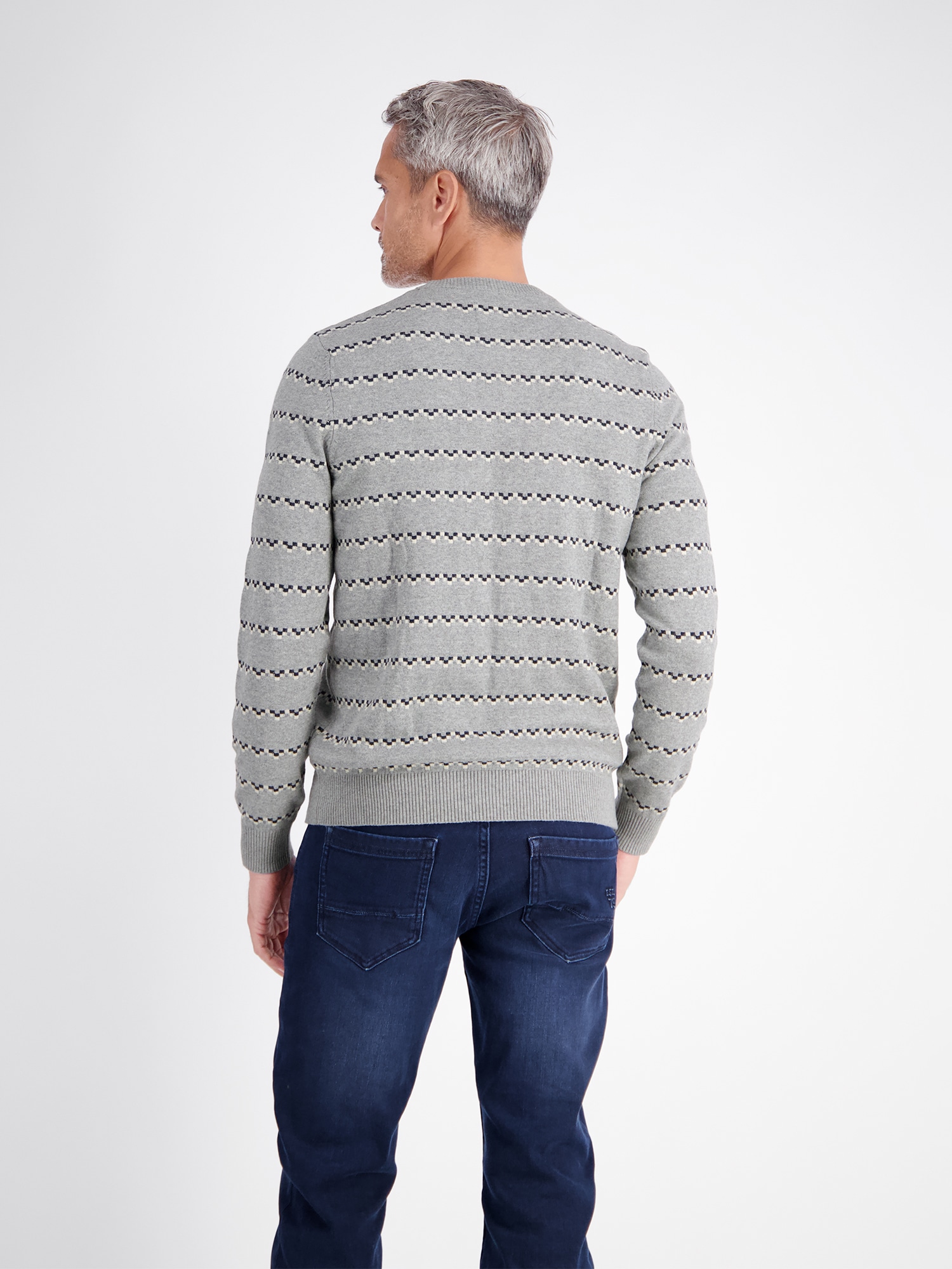 LERROS Strickpullover »Strickpullover mit geometrischem Muster aus Mischgewebe«