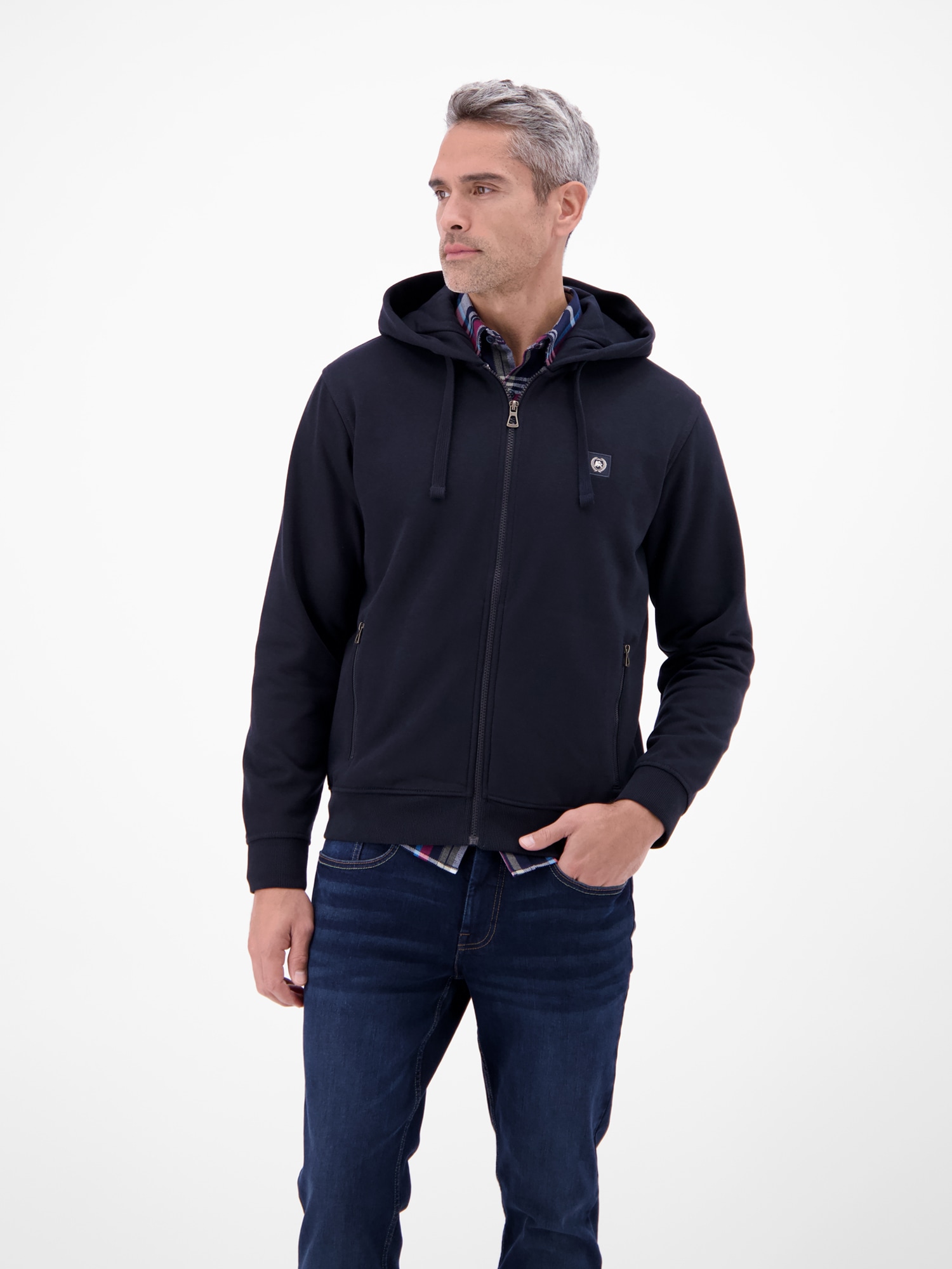 LERROS Sweatjacke »Hoodie Sweat-Jacke« Kapuzensweatjacke mit Tunnelzug und seitlichen Reißverschlusstaschen