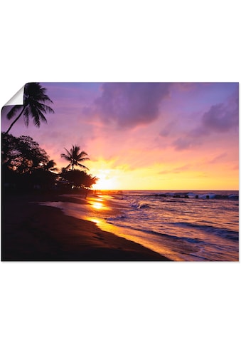 Wandbild »Tropischer Strand«, Sonnenaufgang & -untergang, (1 St.)