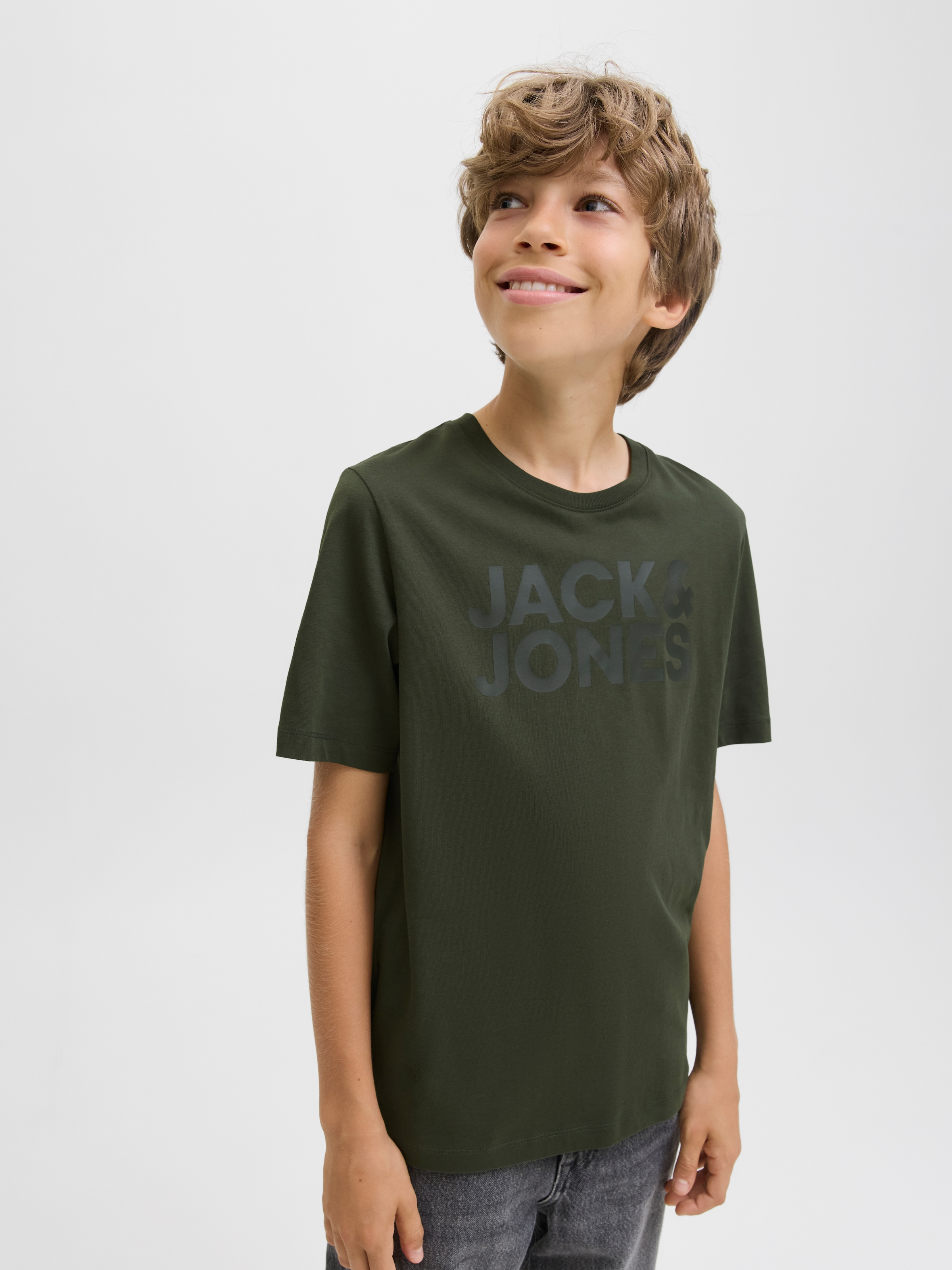 Jack & Jones Junior Rundhalsshirt »JJECORP stylisch, atmungsaktiv, pflegeleicht«, bedruckt, casual, regular fit, Jersey, Rundhals