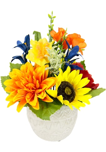 I.GE.A. Gestecke »Sommerblumen-Arrangement«, Aus künstlichen Blumen, im Übertopf aus... kaufen