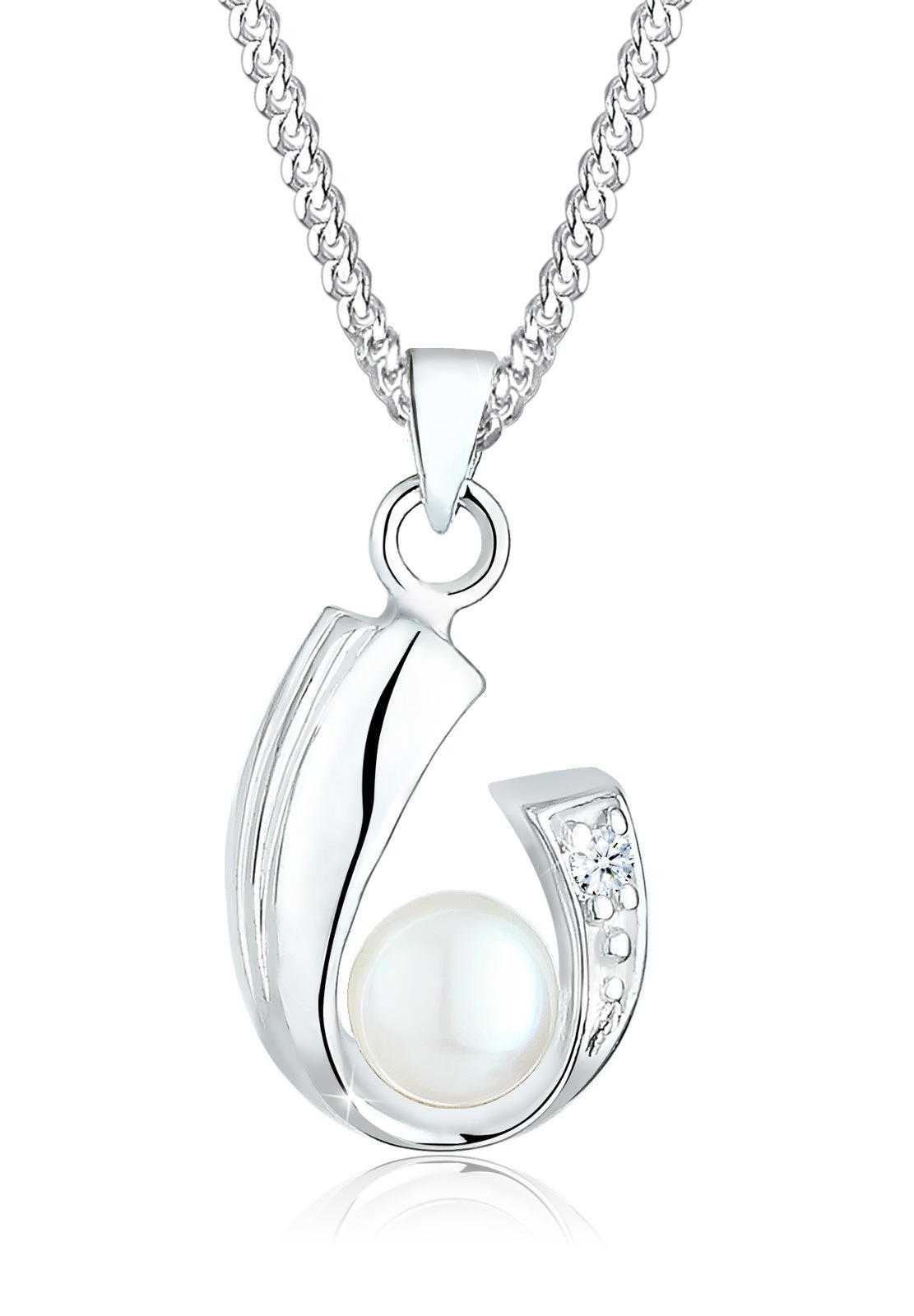 Diamore Collierkettchen »Süßwasserzuchtperle Diamant (0.015 ct.) 925 Silber«