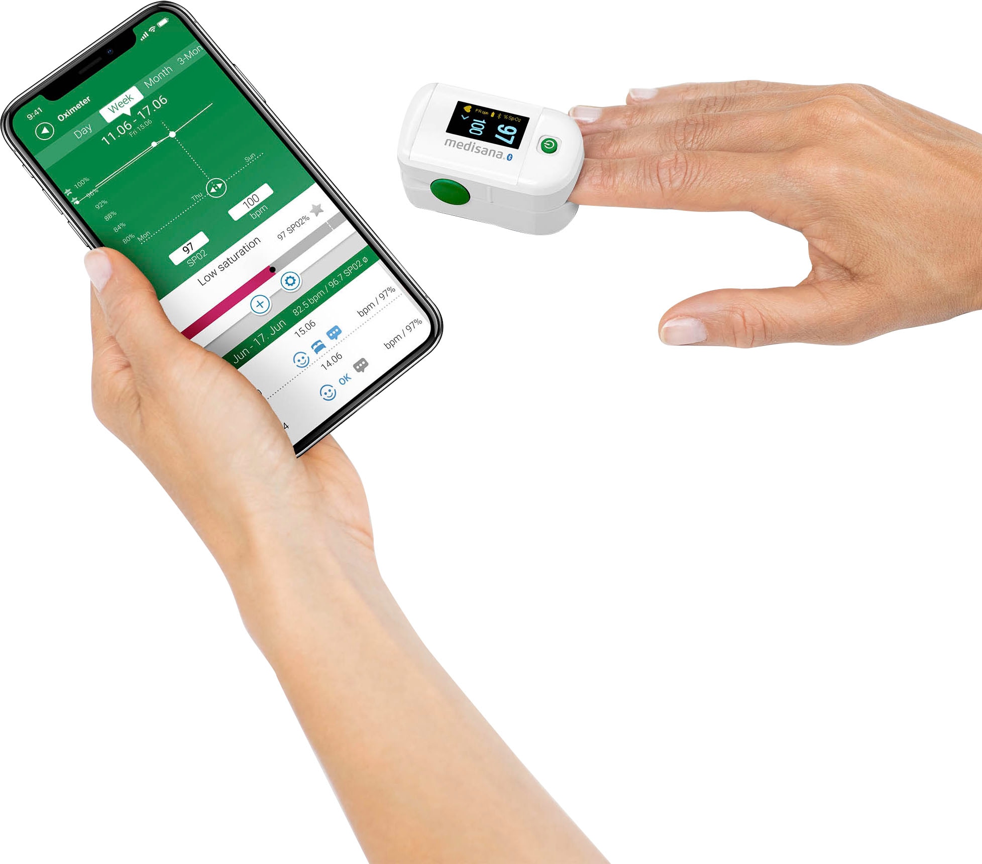 Medisana Pulsoximeter »PM 100«, Connect, Bluethooth