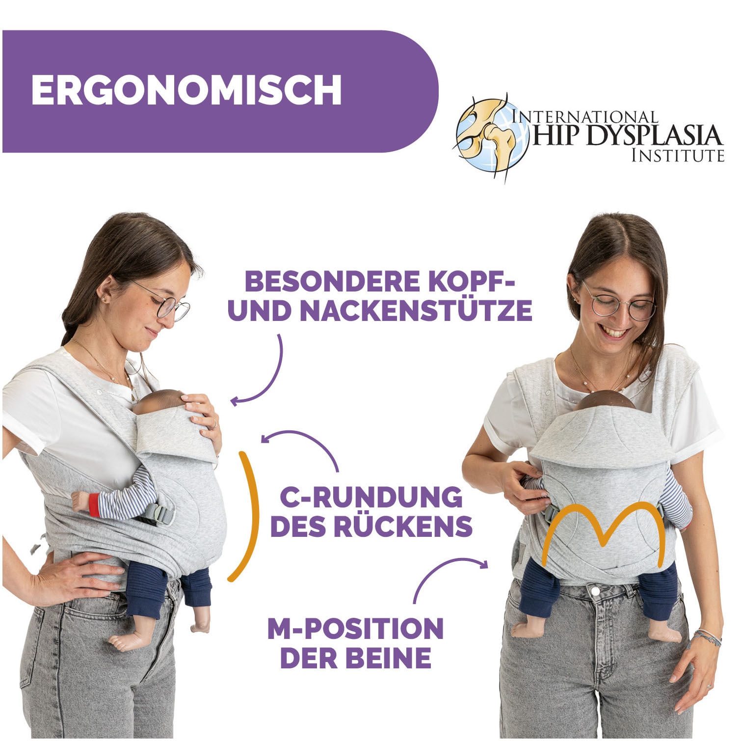 Chicco Babytrage »Boppy Comfygrow Grey« bis 15 kg