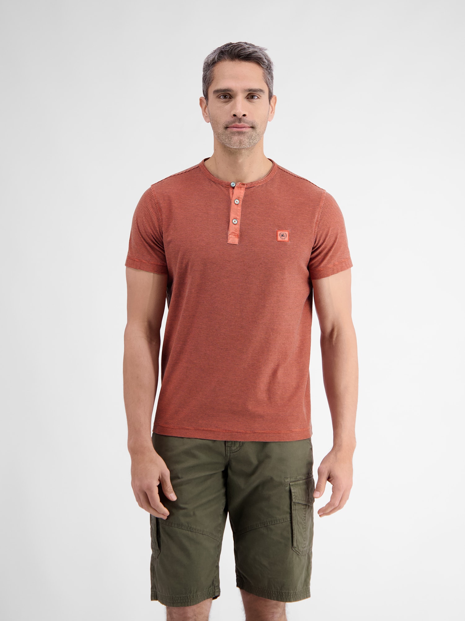 LERROS Henleyshirt »LERROS Gestreiftes Serafino-Shirt für Herren«