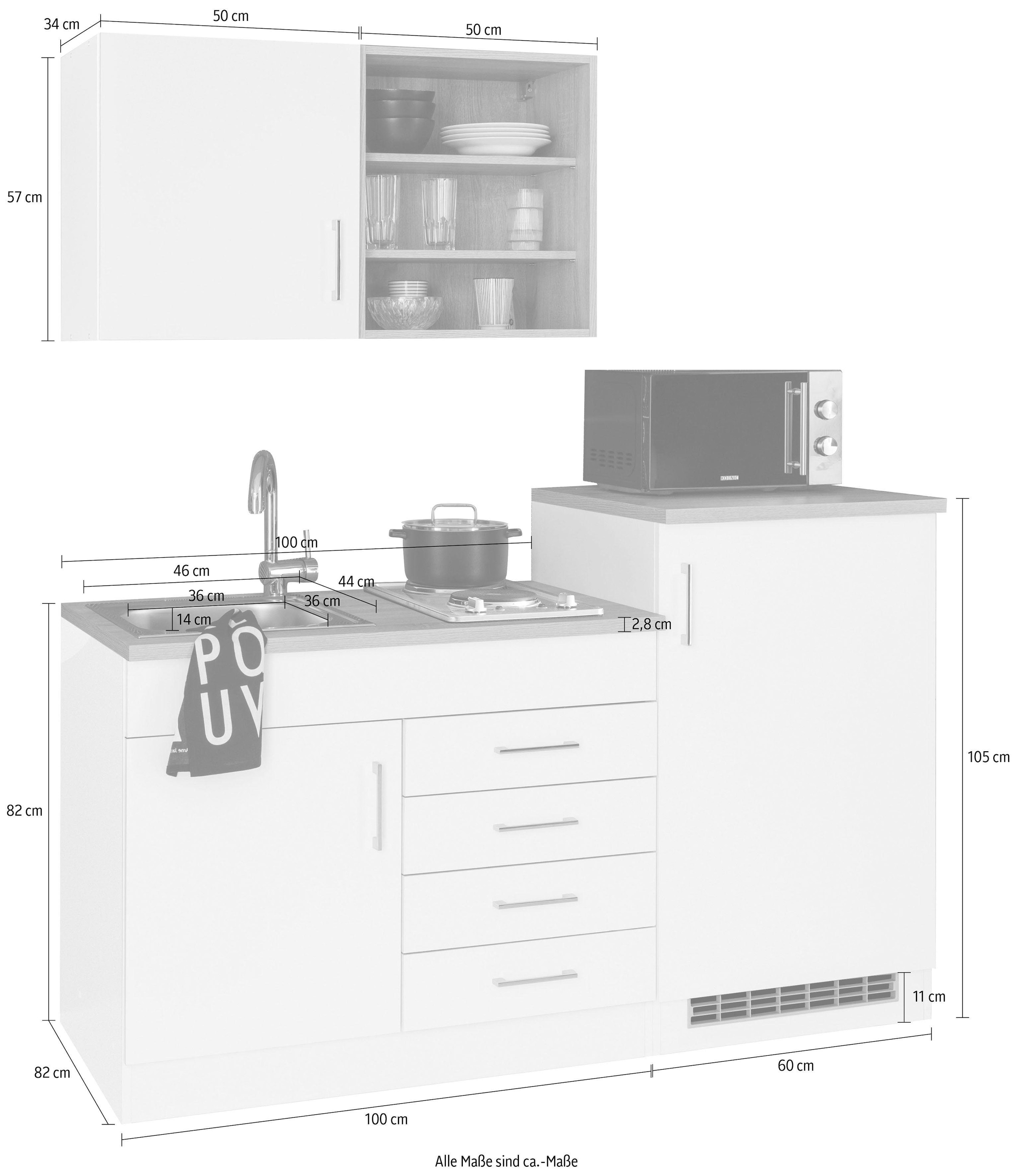 KOCHSTATION Pantryküche »KS-Mali«, Breite 160 cm, mit E-Geräten