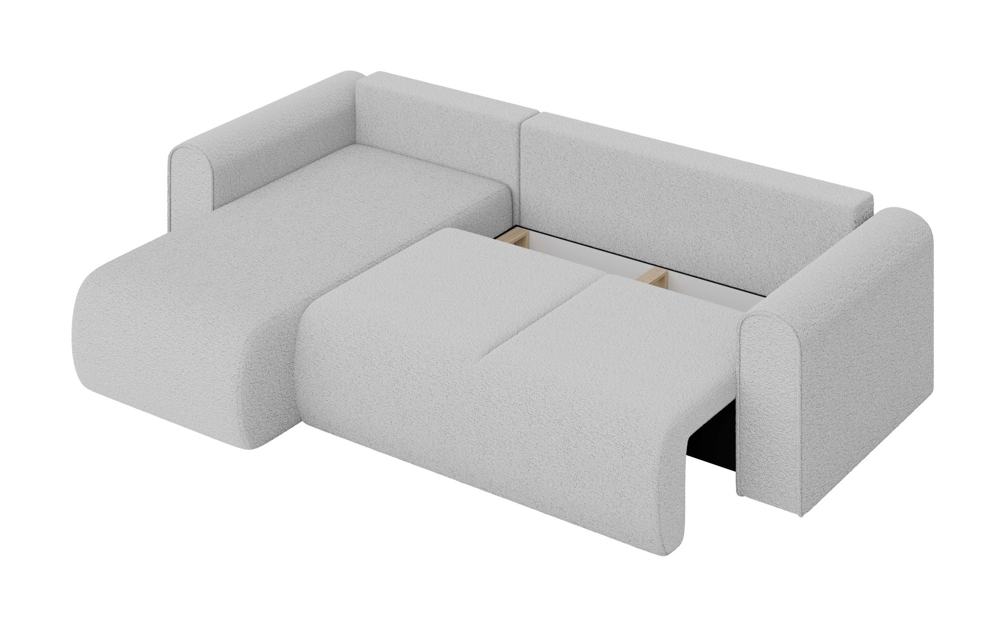 INOSIGN Ecksofa »Zacharia wahlweise Schlafsofa mit Bettkasten, B/T/H 250/166/86 cm«, L-Form mit Wellenunterfederung, Recamiere beidseitig montierbar