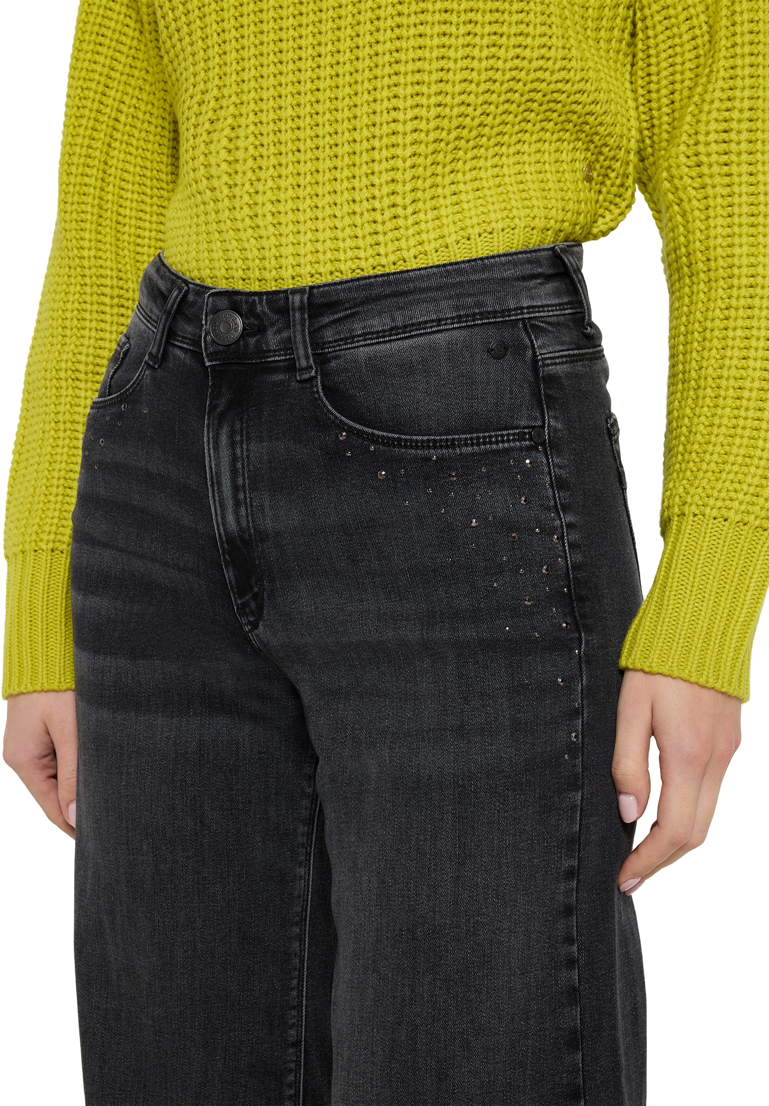 Betty&Co Taillenhose »High Waisted-Jeans mit Strass«