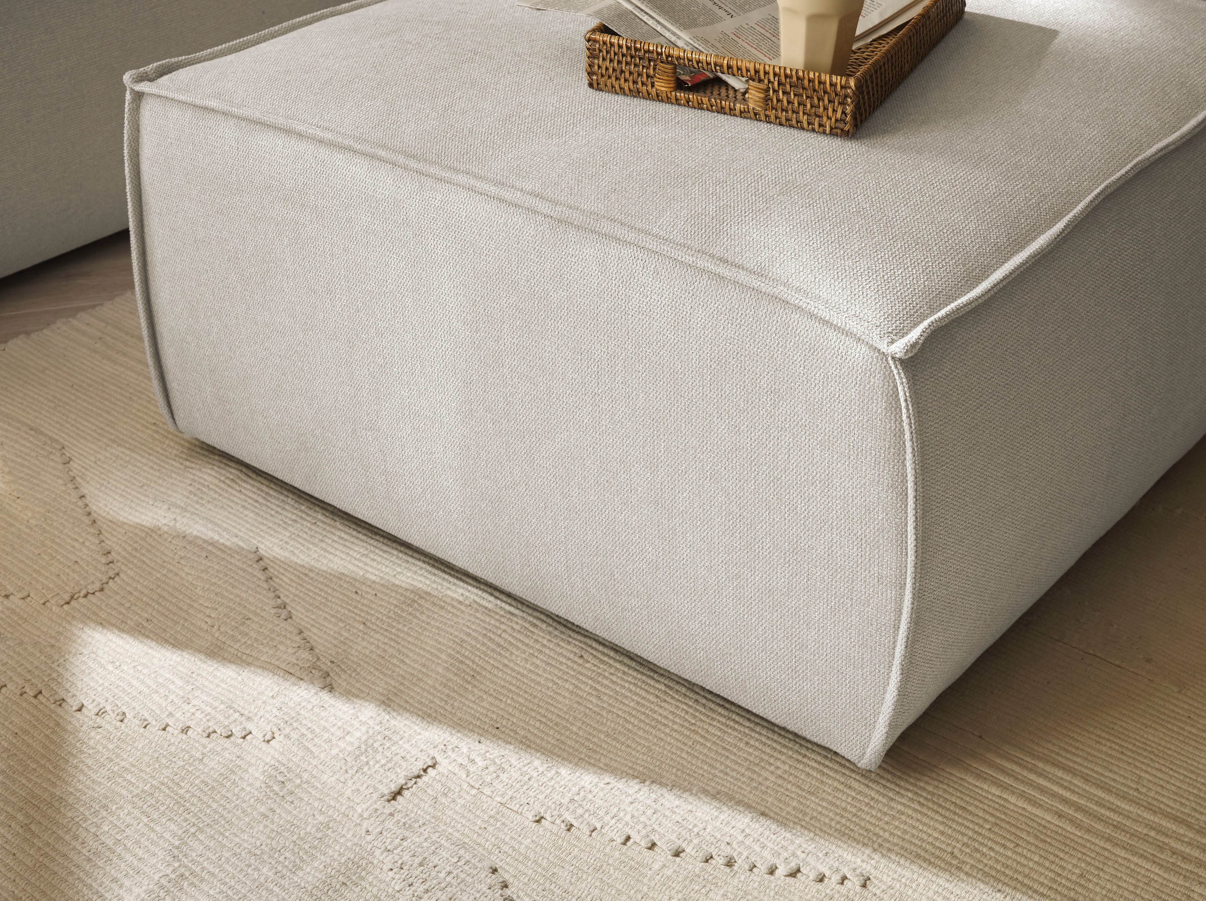OTTO home Loveseat »FINNLEY Struktur fein, Loveseat & Hocker im Set« 2 Stk. tlg. verfügbar in den Stoffqualitäten Bouclé, Struktur fein und Mega Cord