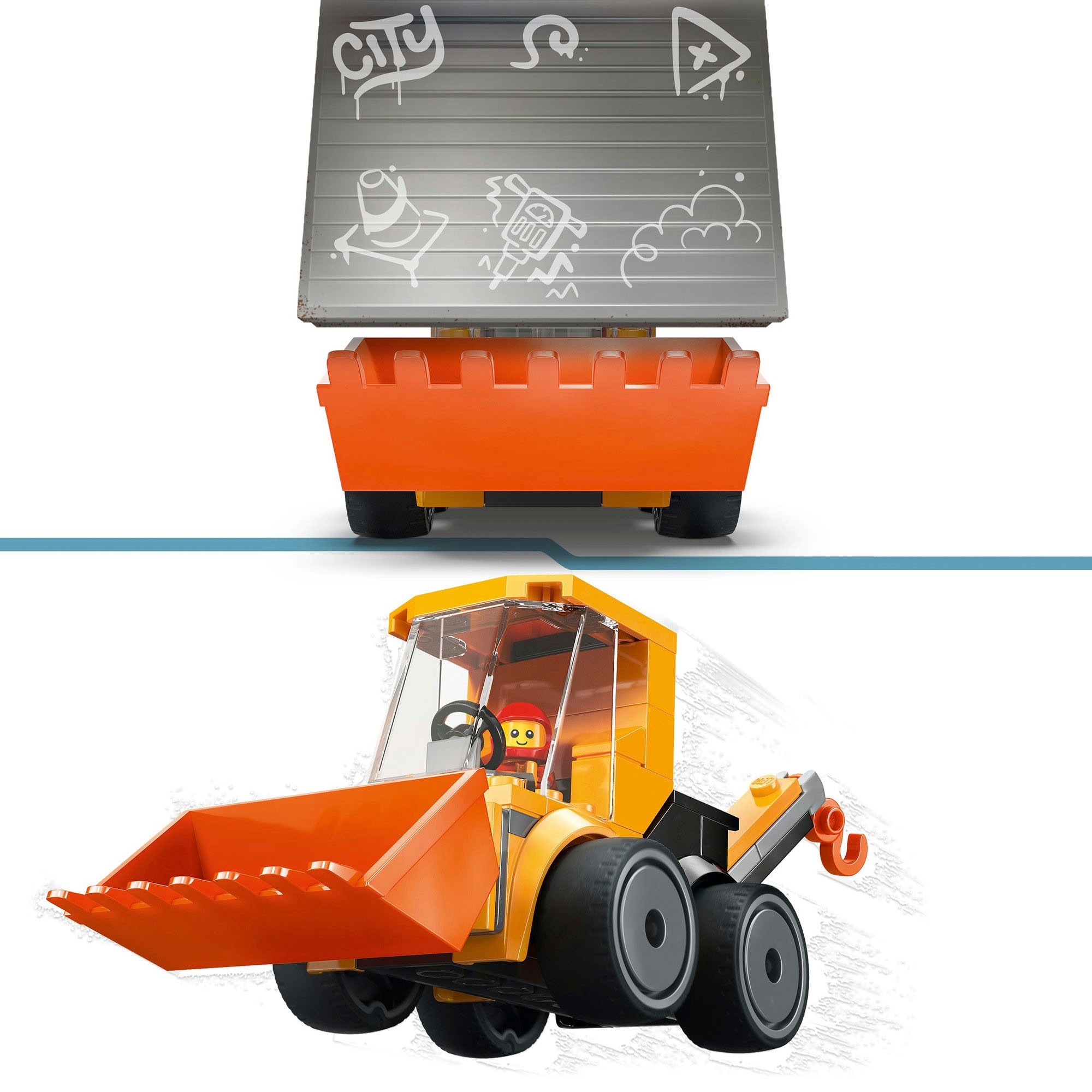 LEGO® Konstruktionsspielsteine »Coole Flitzer – Radlader (60483), LEGO City« Made in Europe