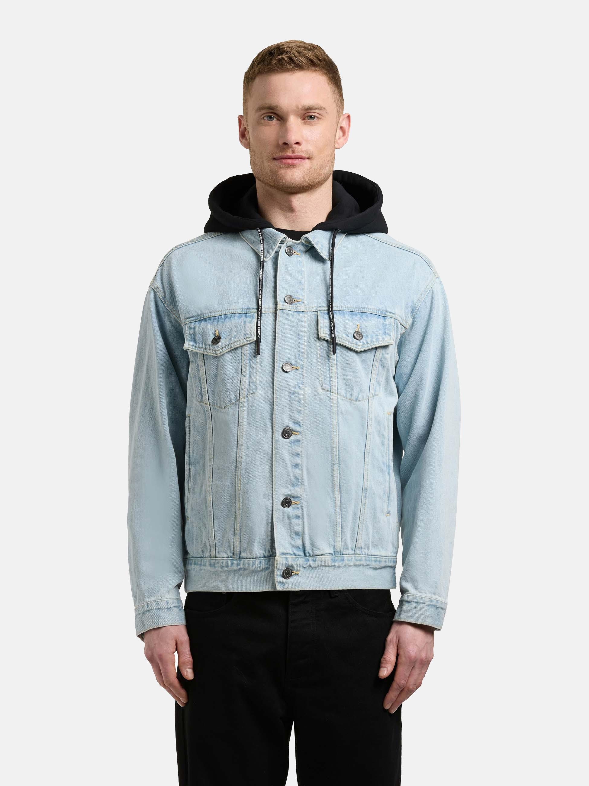 khujo Jeansjacke »Jeansjacke Jokin« mit Kapuze Herren Denim-Jacke mit Sweat-Kapuze