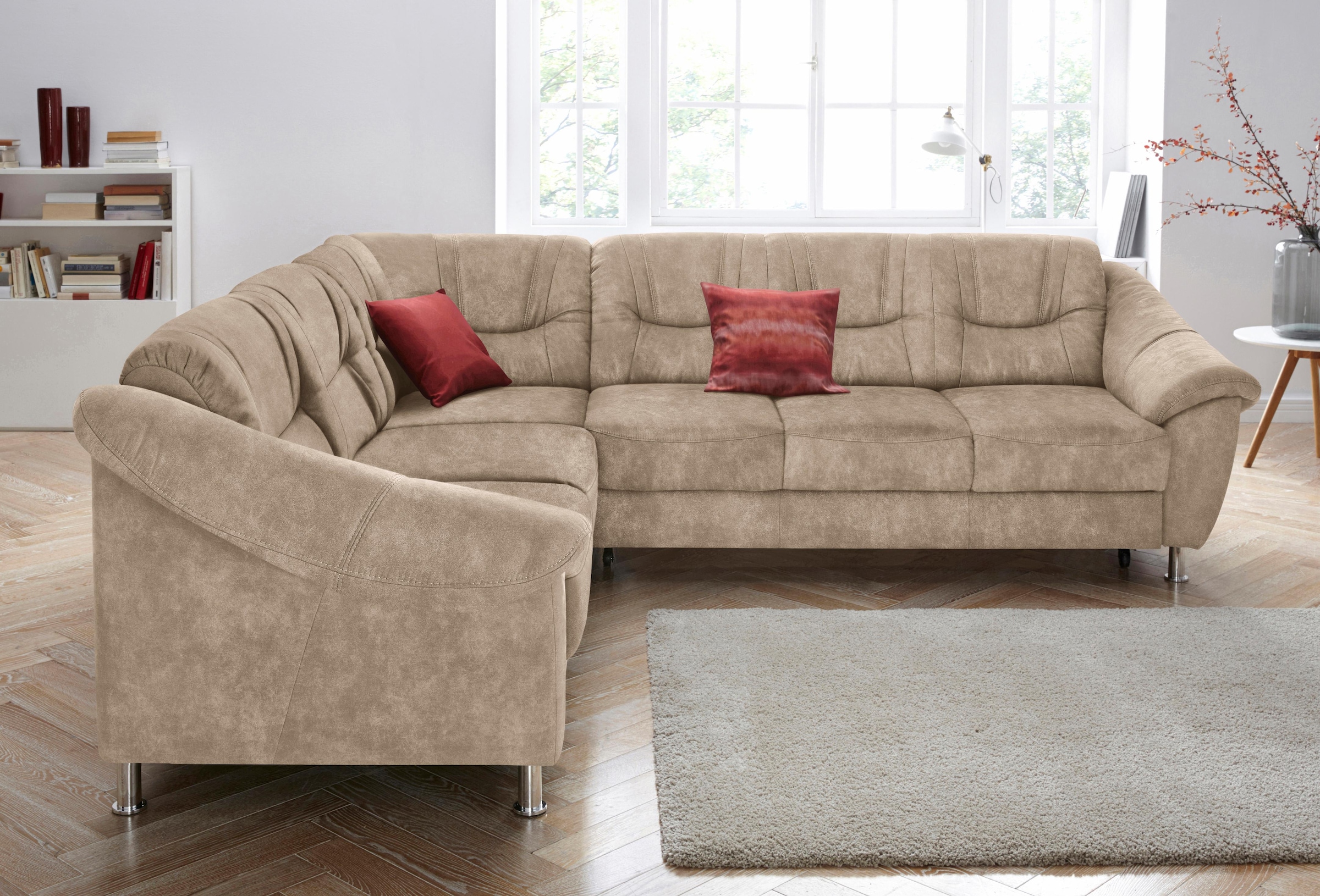 sit&more Ecksofa »Salsa L-Form«, mit Federkern, wahlweise mit Bettfunktion