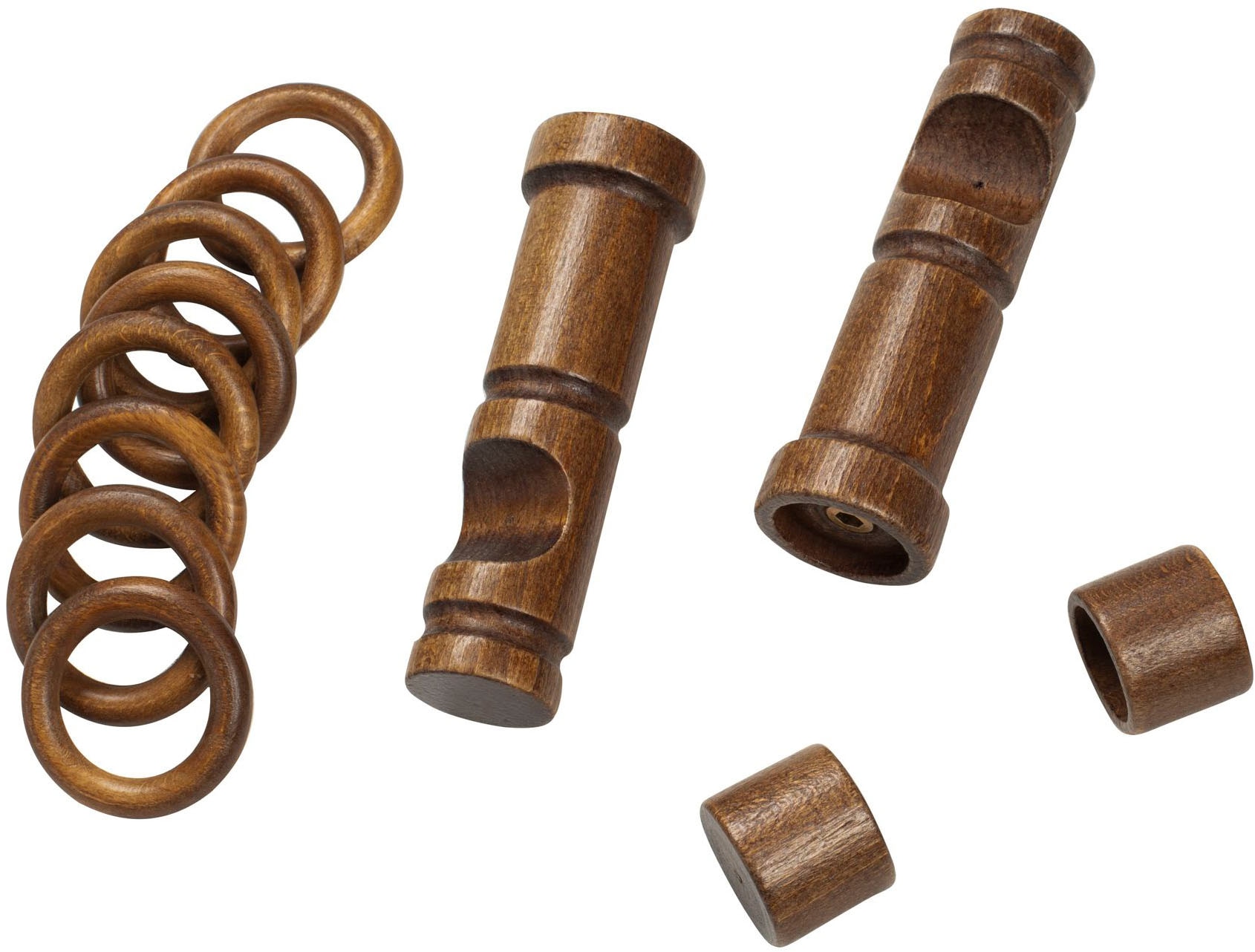 SN DECO GROUP Gardinenstange »Cafiro« 1 läufig-läufig Fixmaß 28 mm, Holz, verschiedene Längen und Farben, Komplettset