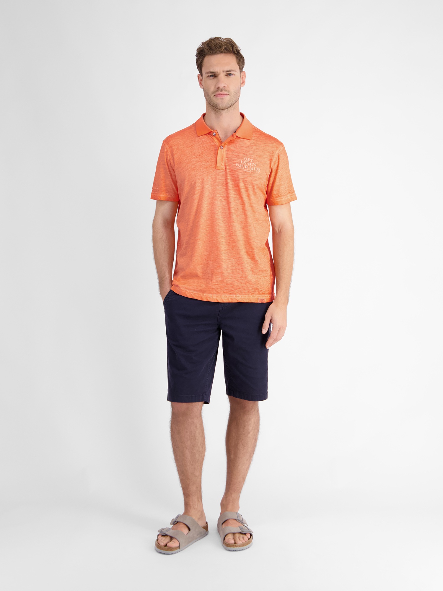LERROS Poloshirt »LERROS Poloshirt mit lässigem Brustprint«