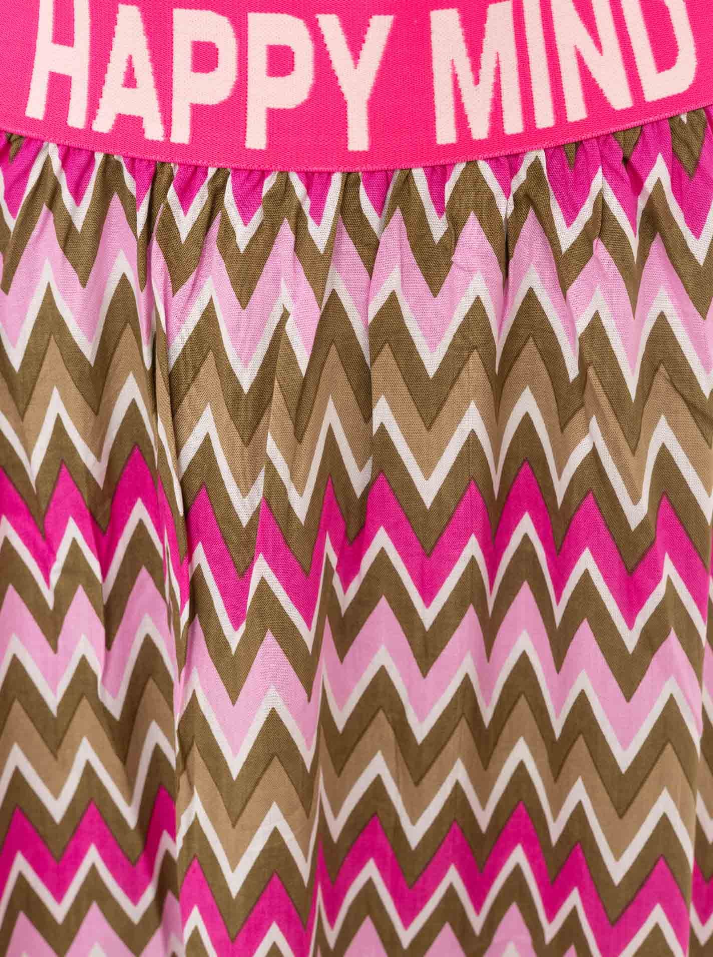 Zwillingsherz Maxirock »"Zick Zack"« farbiges Zackenmuster, Gummizug mit Schrift, knöchellang