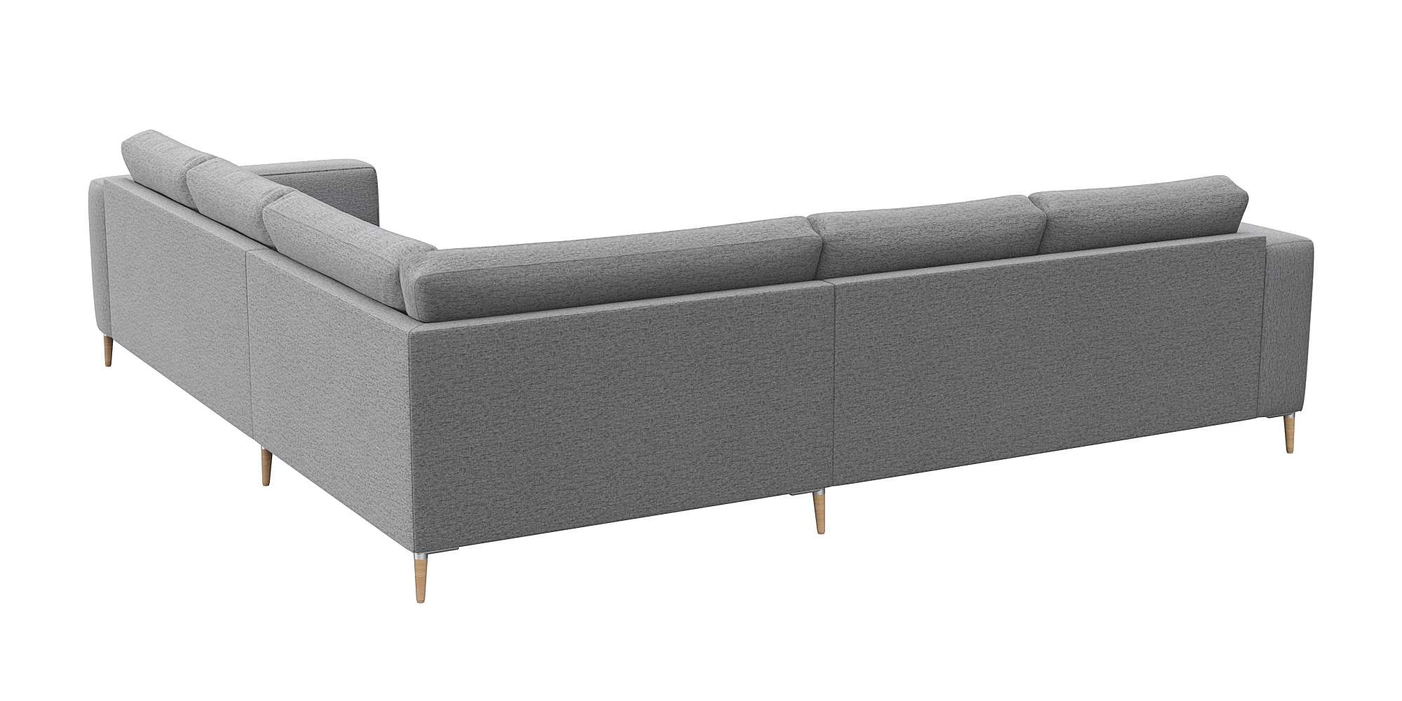 FLEXLUX Ecksofa »Fiore, gleichschenklig, super Sitzkomfort durch Kaltschaum im Sitz« breite Armlehnen, Füße Alu+ Eiche, L-Form