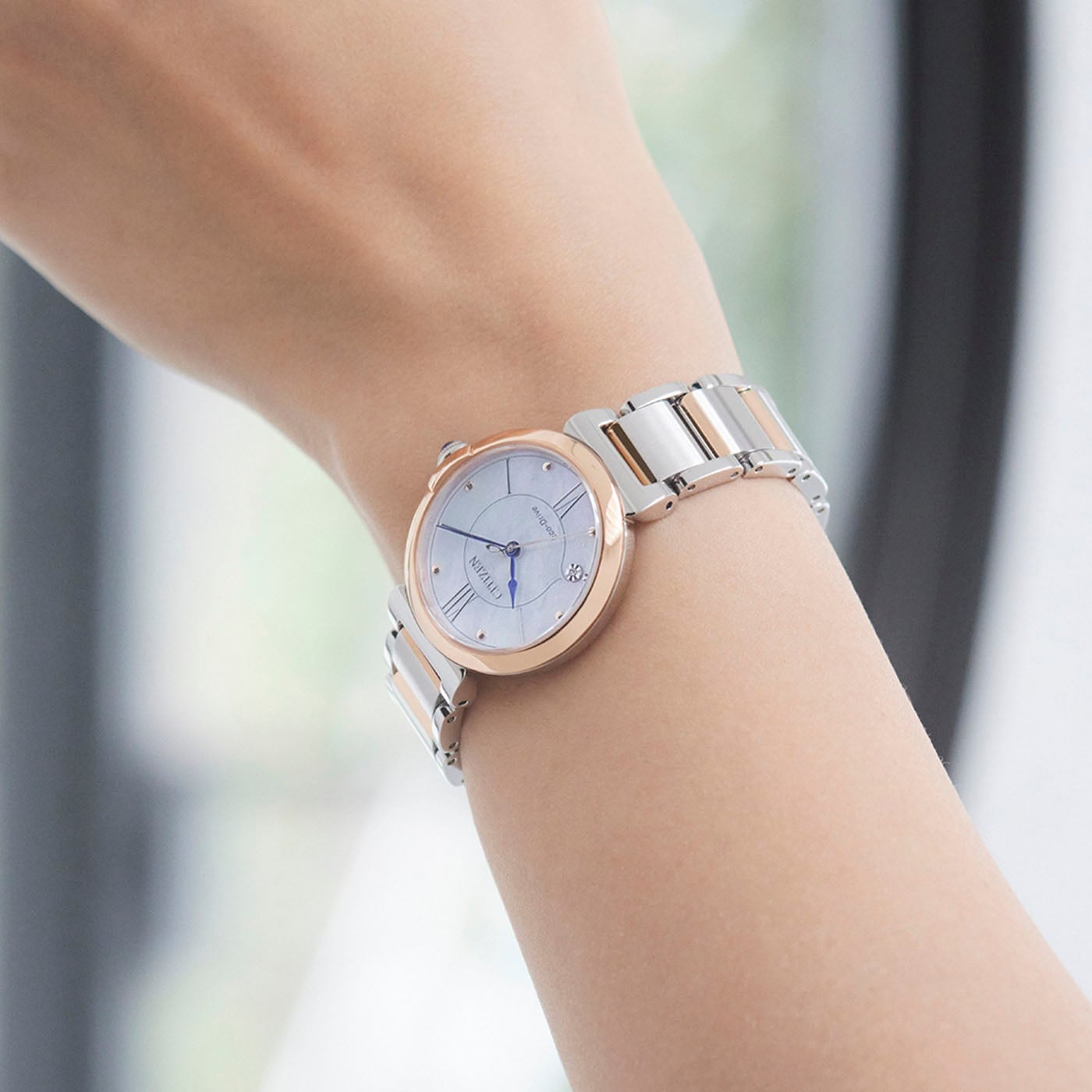 Citizen Solaruhr, Armbanduhr, Damenuhr, Edelstahlarmband, Saphirglas