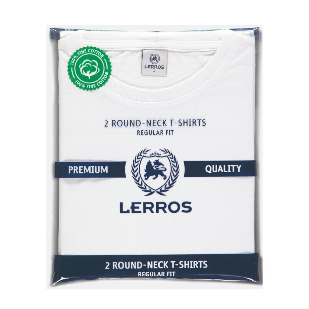 LERROS T-Shirt, (Spar-Set, 2er-Pack), in klassischer Optik