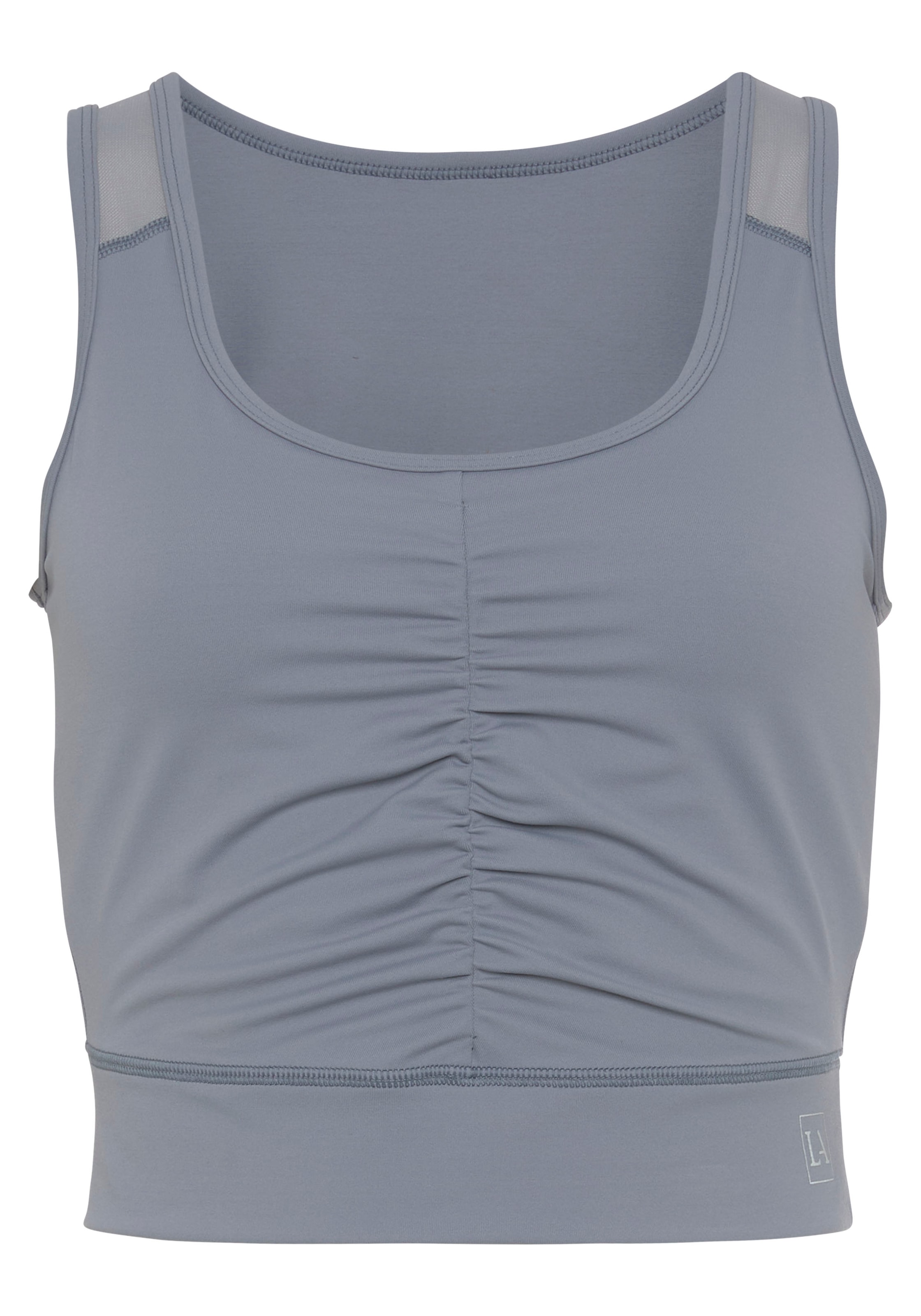 LASCANA ACTIVE Crop-Top, mit Raffung und Mesheinsätze