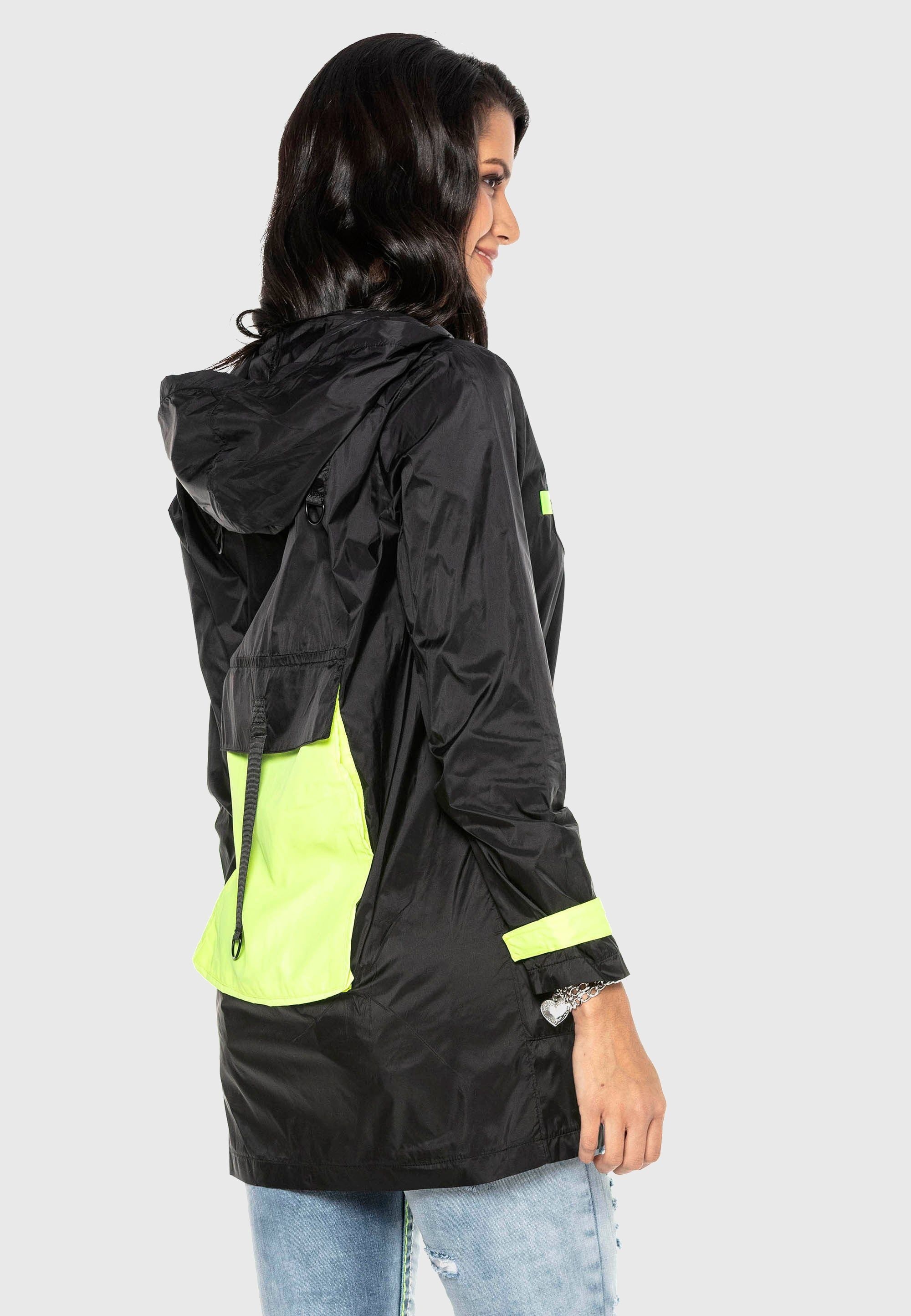 Cipo & Baxx Regenjacke »Cipo & Baxx Mäntel« mit Kapuze im modernen Look