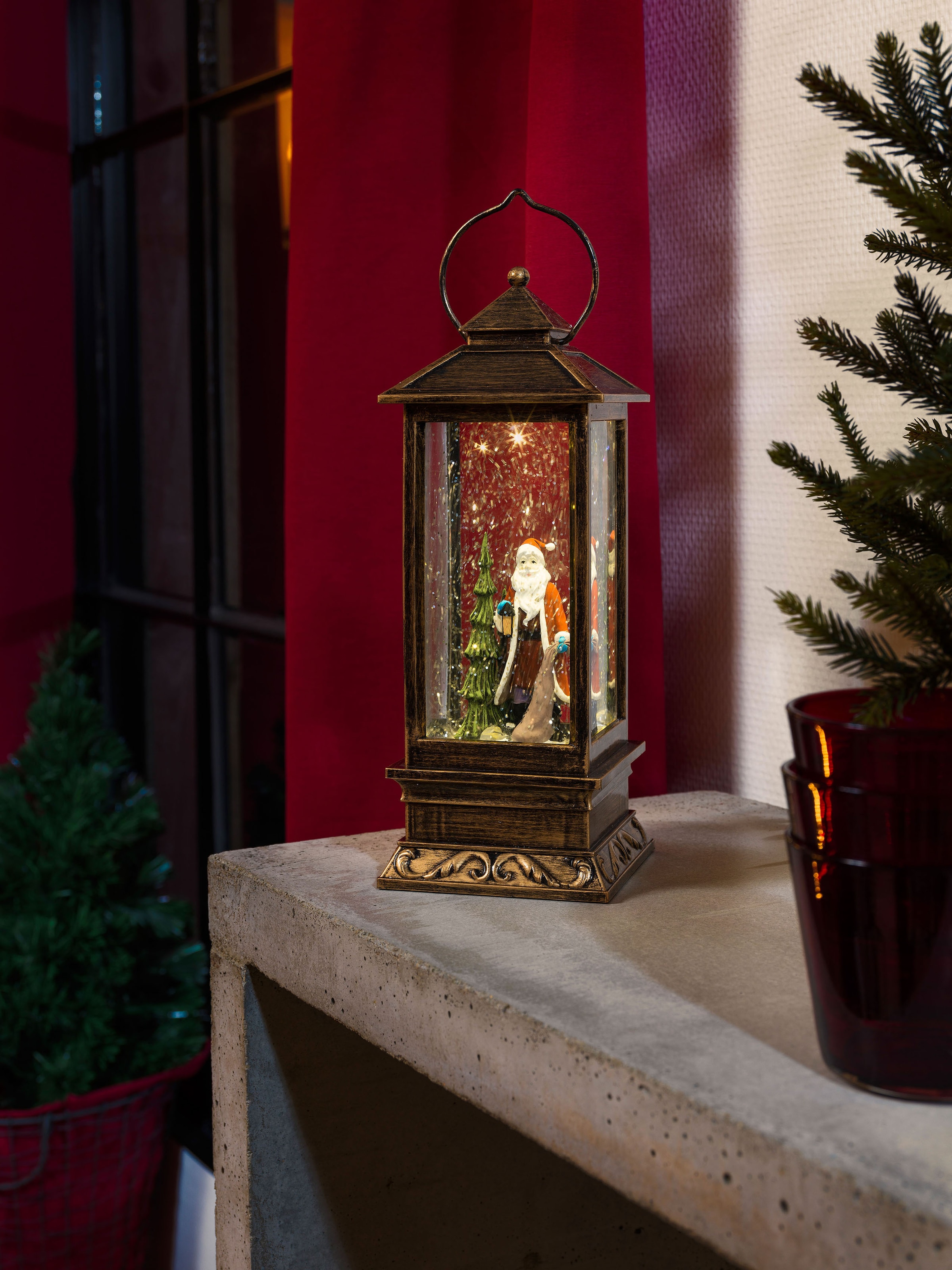 KONSTSMIDE LED Laterne »Weihnachtsdeko«, 1 flammig-flammig, LED  Schneelaterne mit Weihnachtsmann kaufen bei OTTO