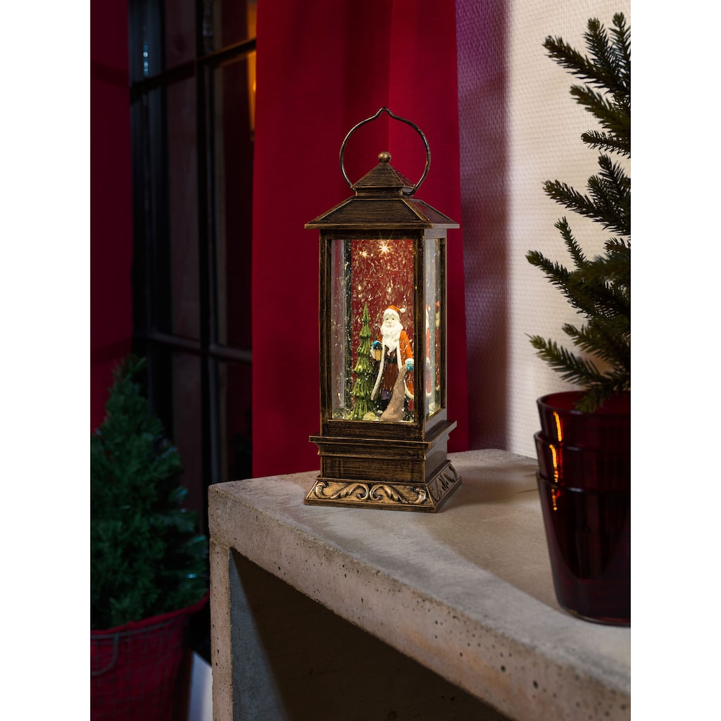 KONSTSMIDE LED Laterne, LED-Modul, 1 St., Warmweiß, LED Schneelaterne mit Weihnachtsmann